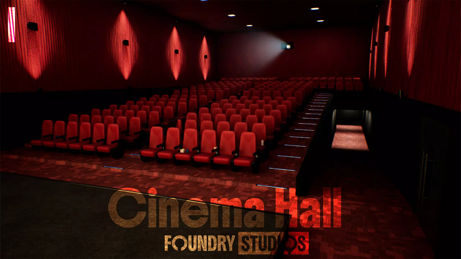 Cinema Lounge Theatre 3d Environment Low-poly 3D model