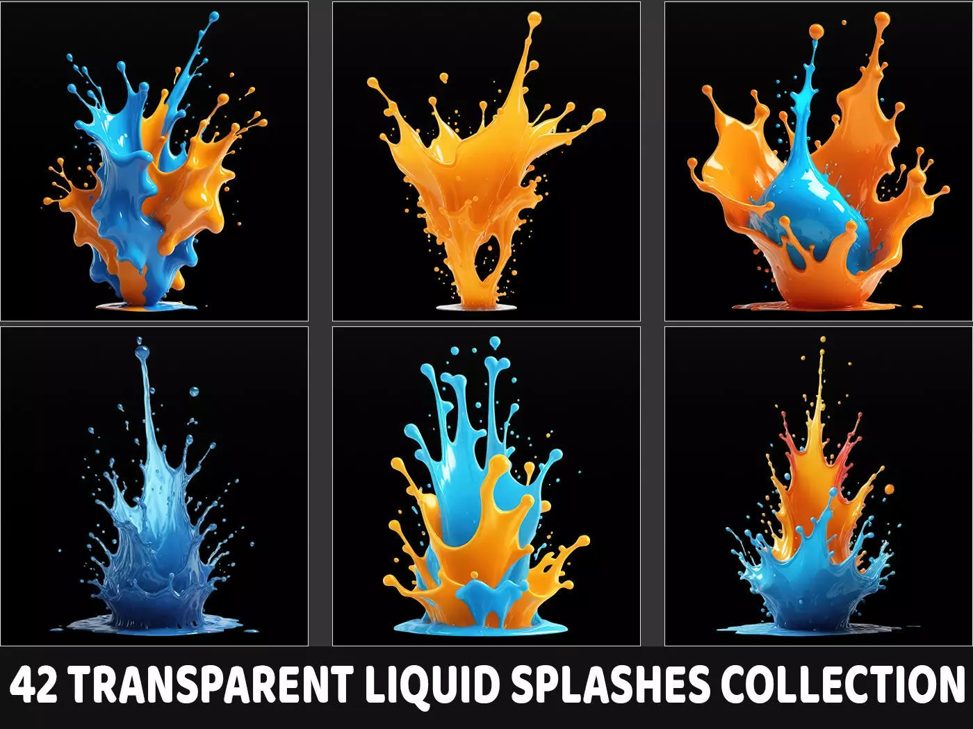 42 Liquid Fluid Splashes Collection Texture