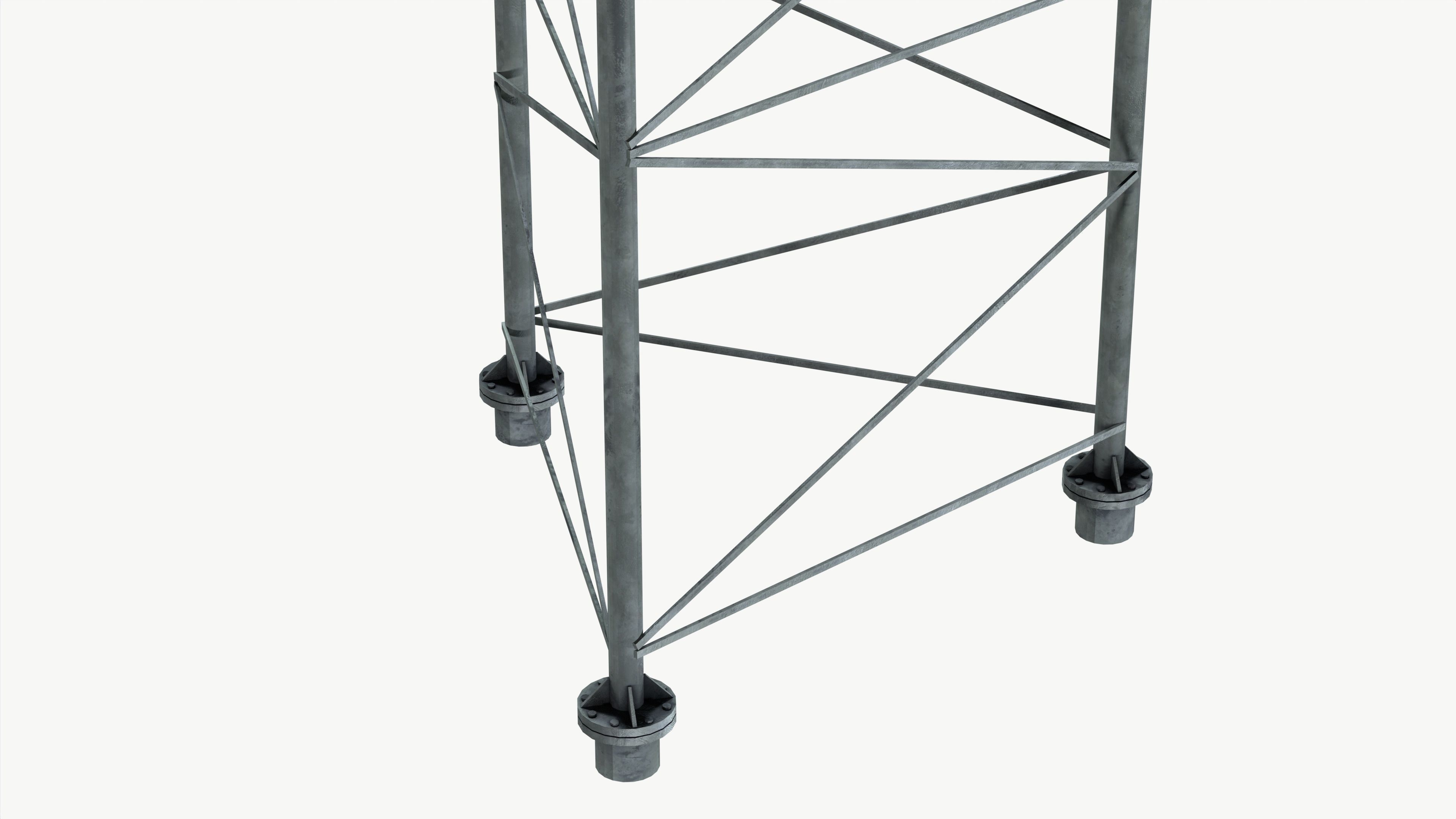 Small tower frame Low-poly 3D model_4