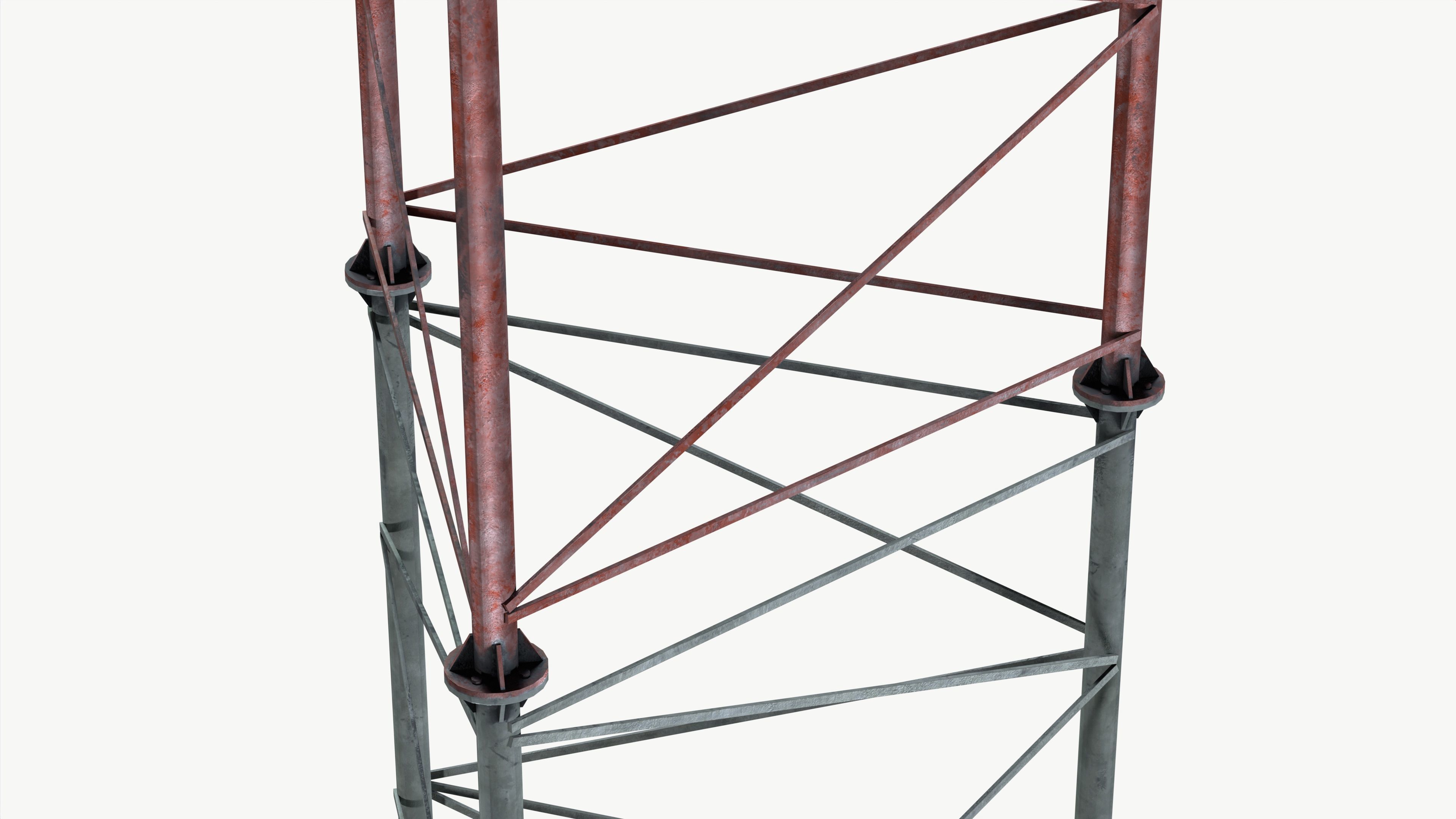 Small tower frame Low-poly 3D model_3