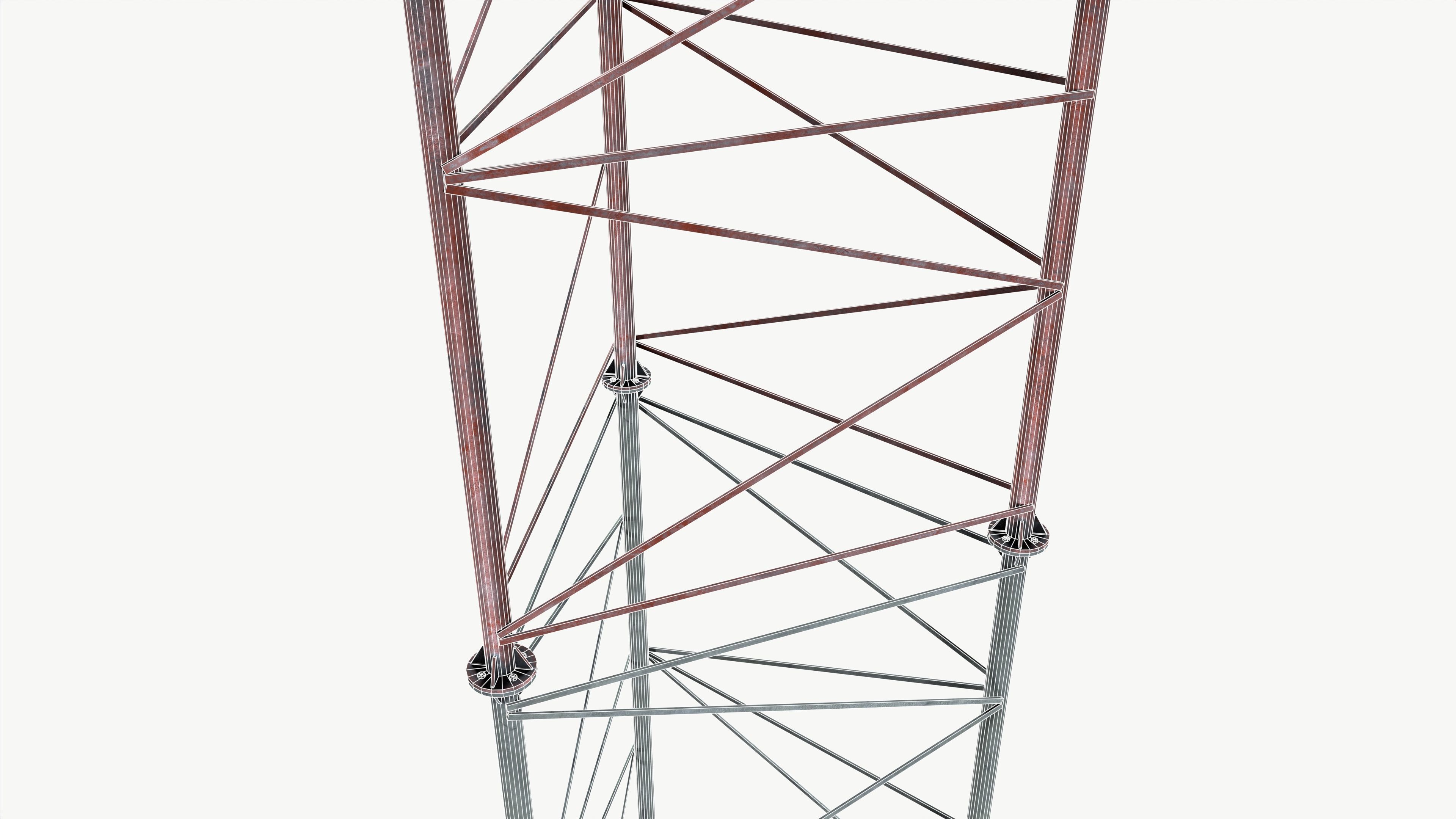 Small tower frame Low-poly 3D model_7