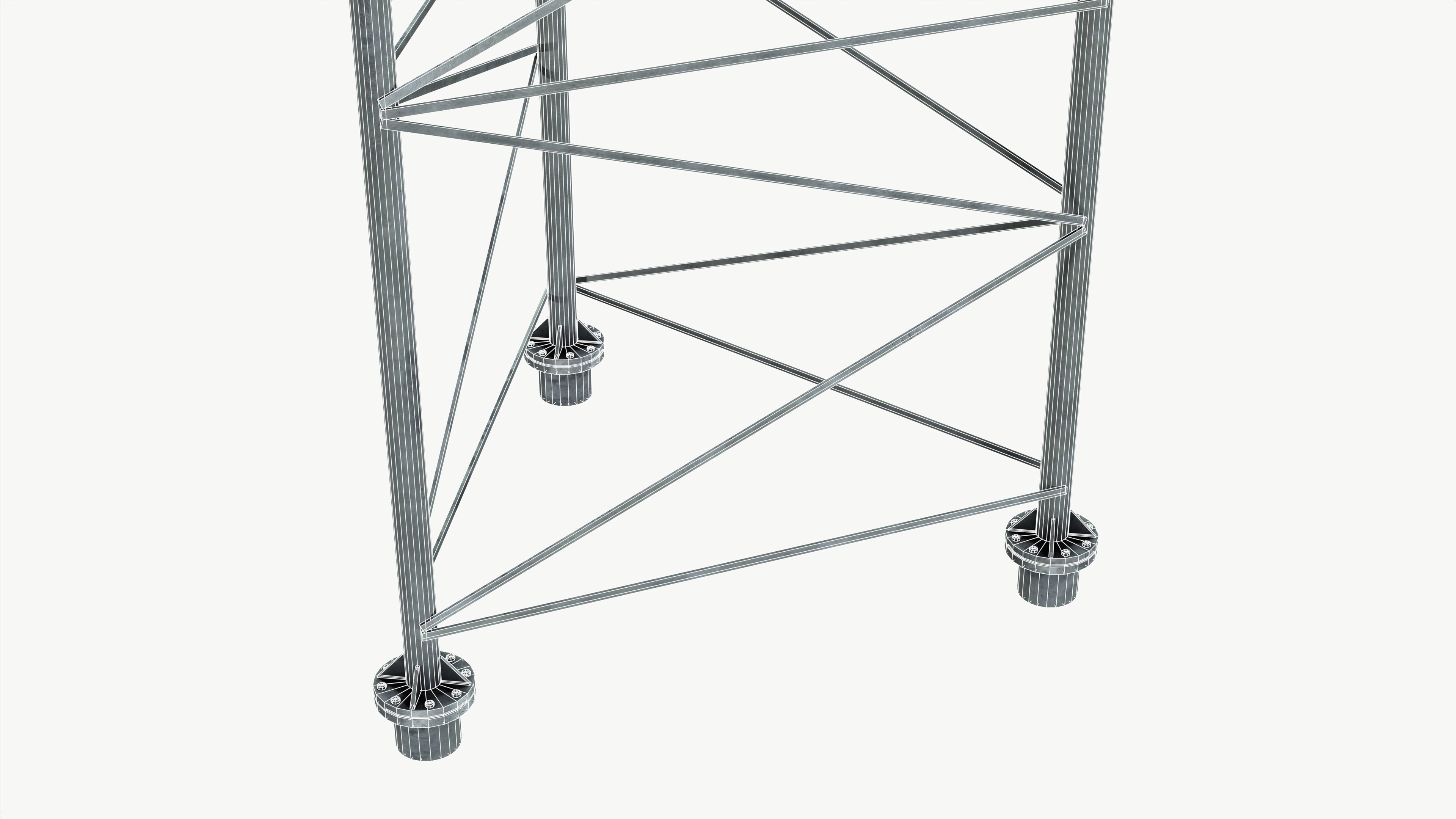 Small tower frame Low-poly 3D model_6