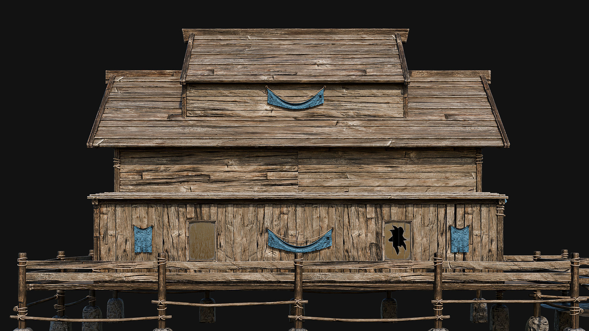 LAKE HOUSE 1 with INTERIORS 4K Low-poly 3D model_66