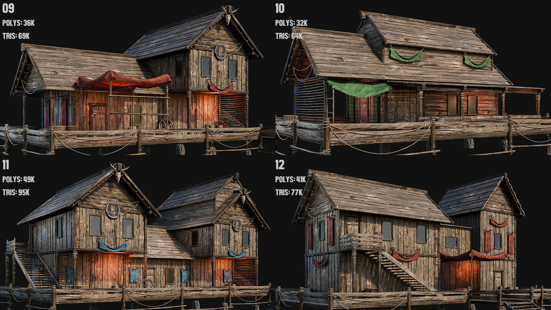 LAKE HOUSE 1 with INTERIORS 4K Low-poly 3D model_3