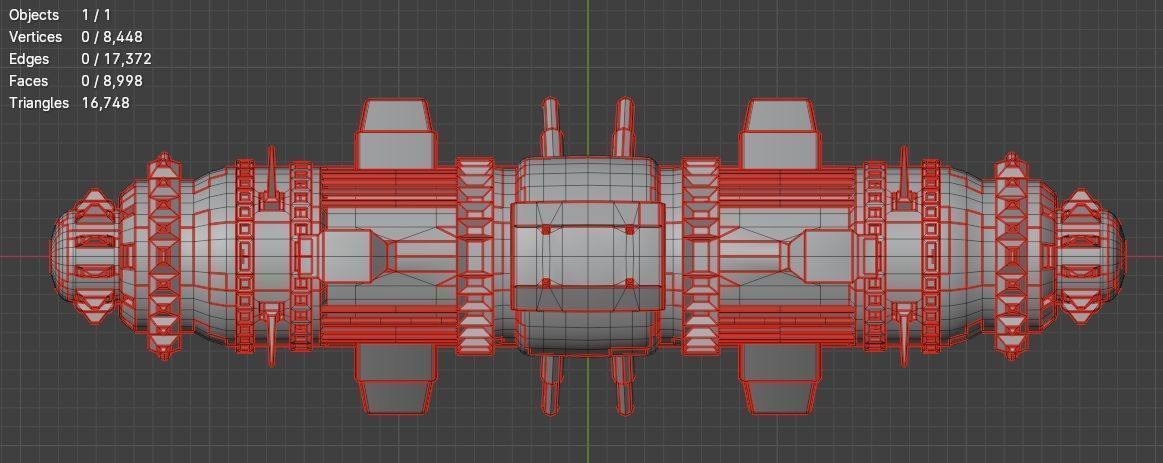 Space Mining building refinery  facility 319 Low-poly 3D model_9