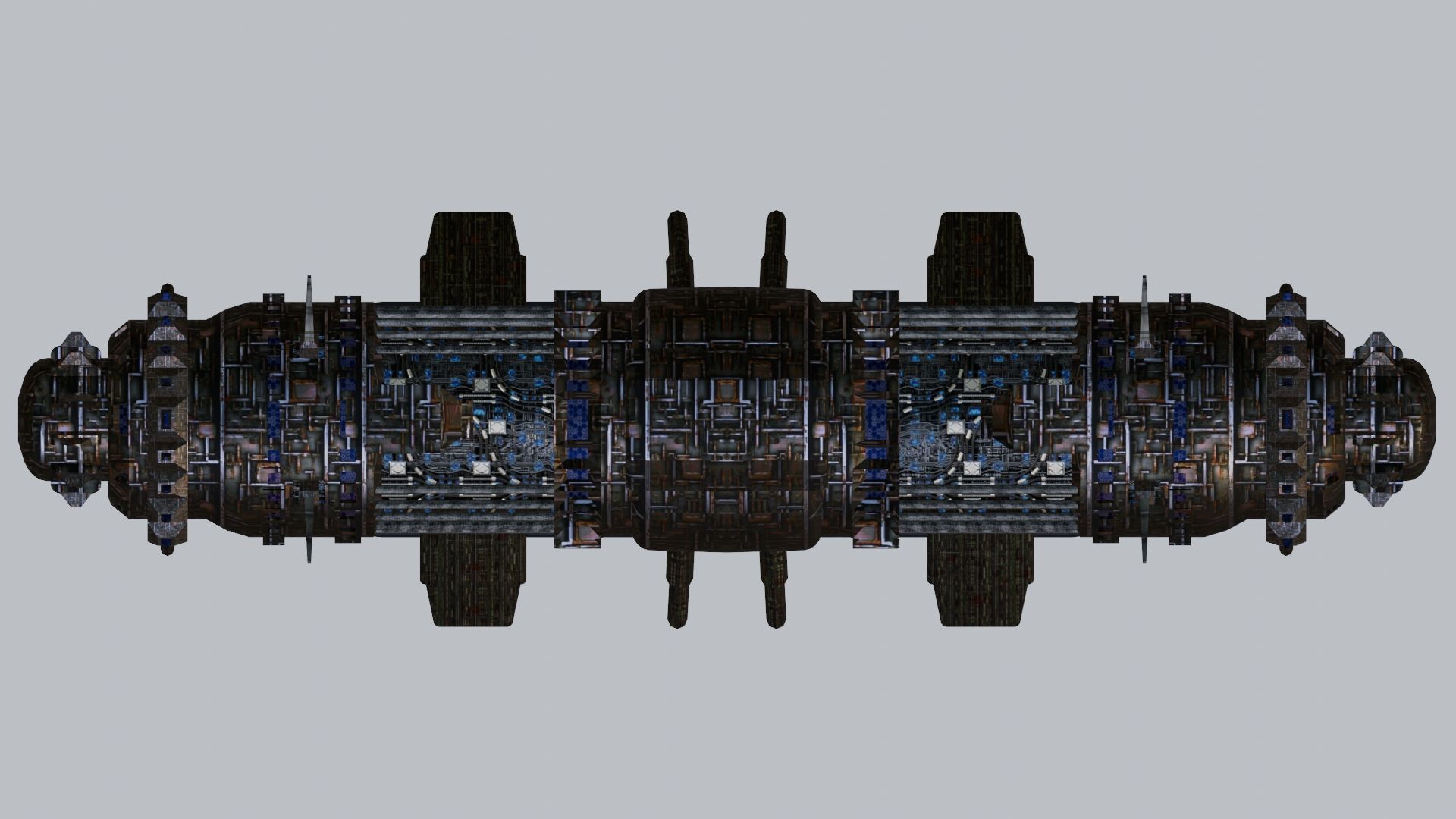 Space Mining building refinery  facility 319 Low-poly 3D model_3