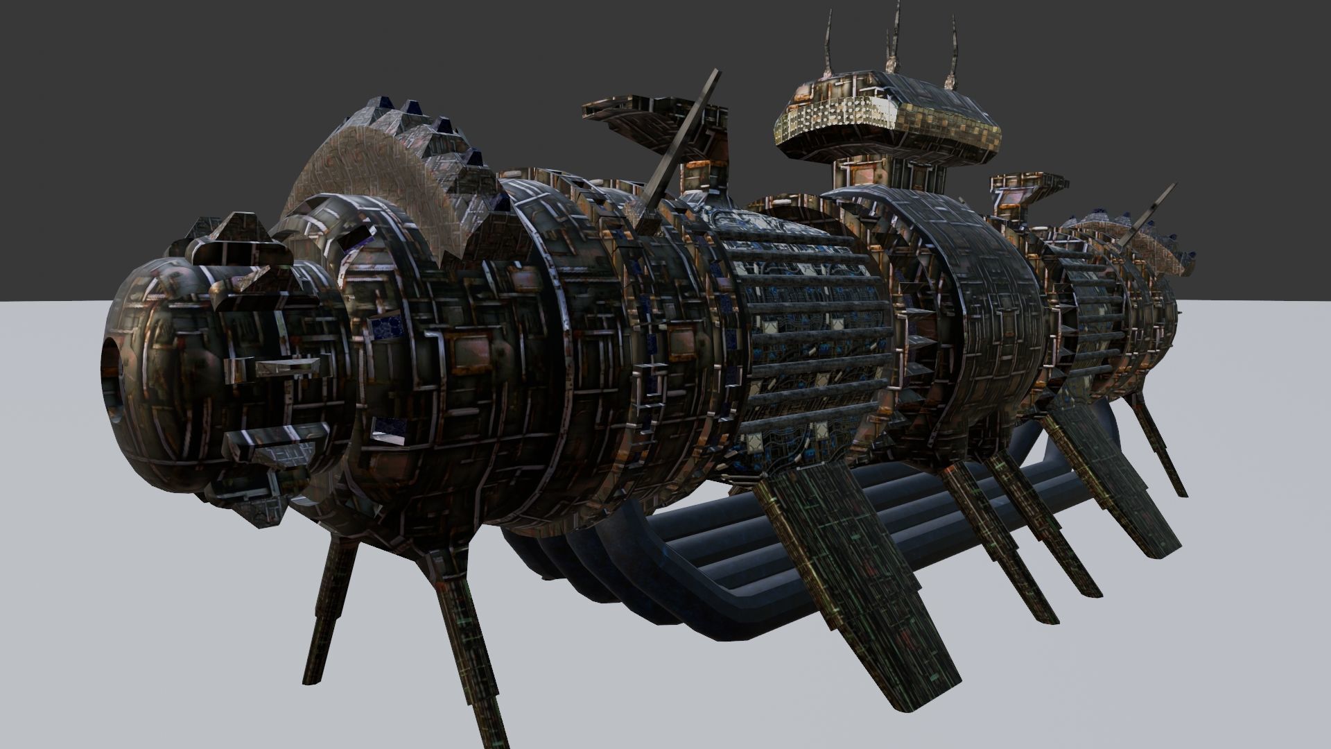 Space Mining building refinery  facility 319 Low-poly 3D model_2