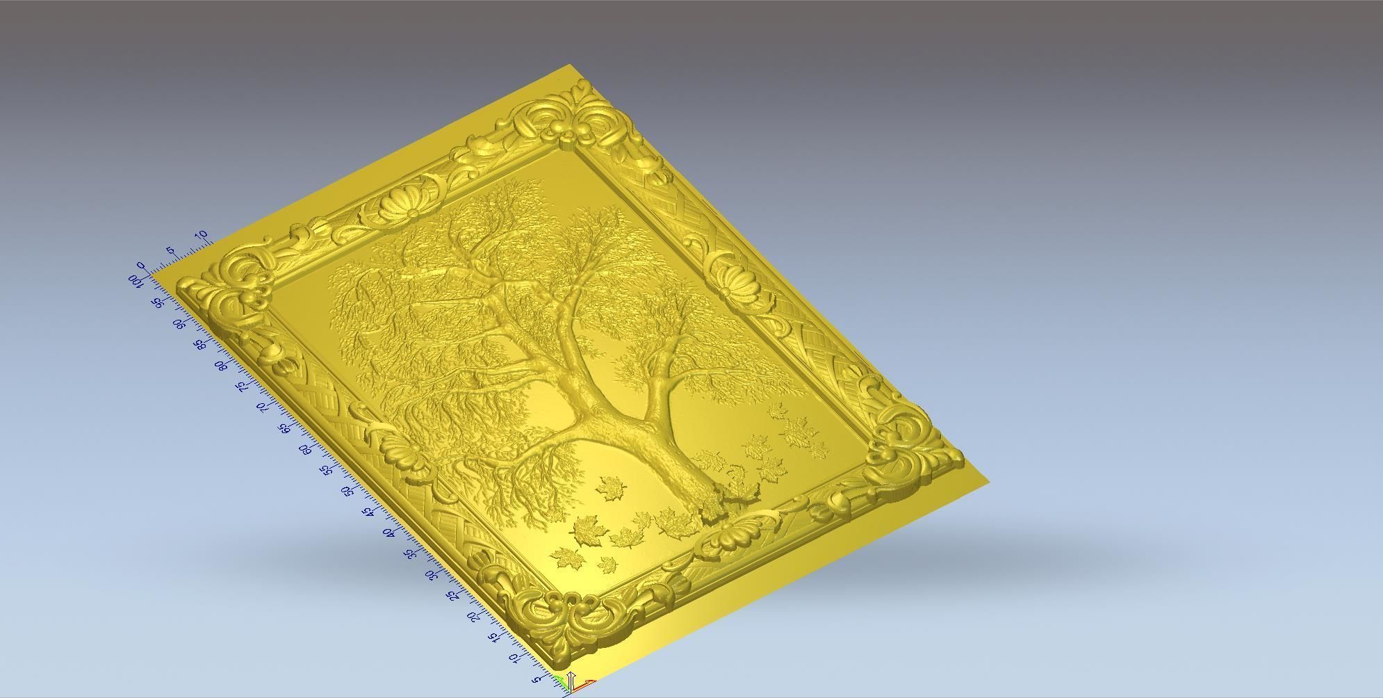 antique tree with frame 3D model_5