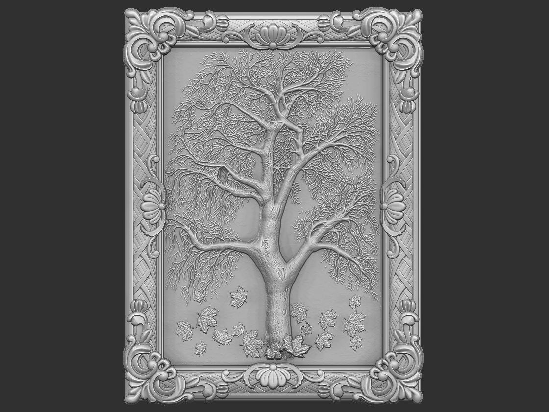 antique tree with frame 3D model_8