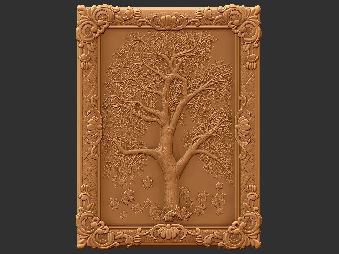 antique tree with frame 3D model_6