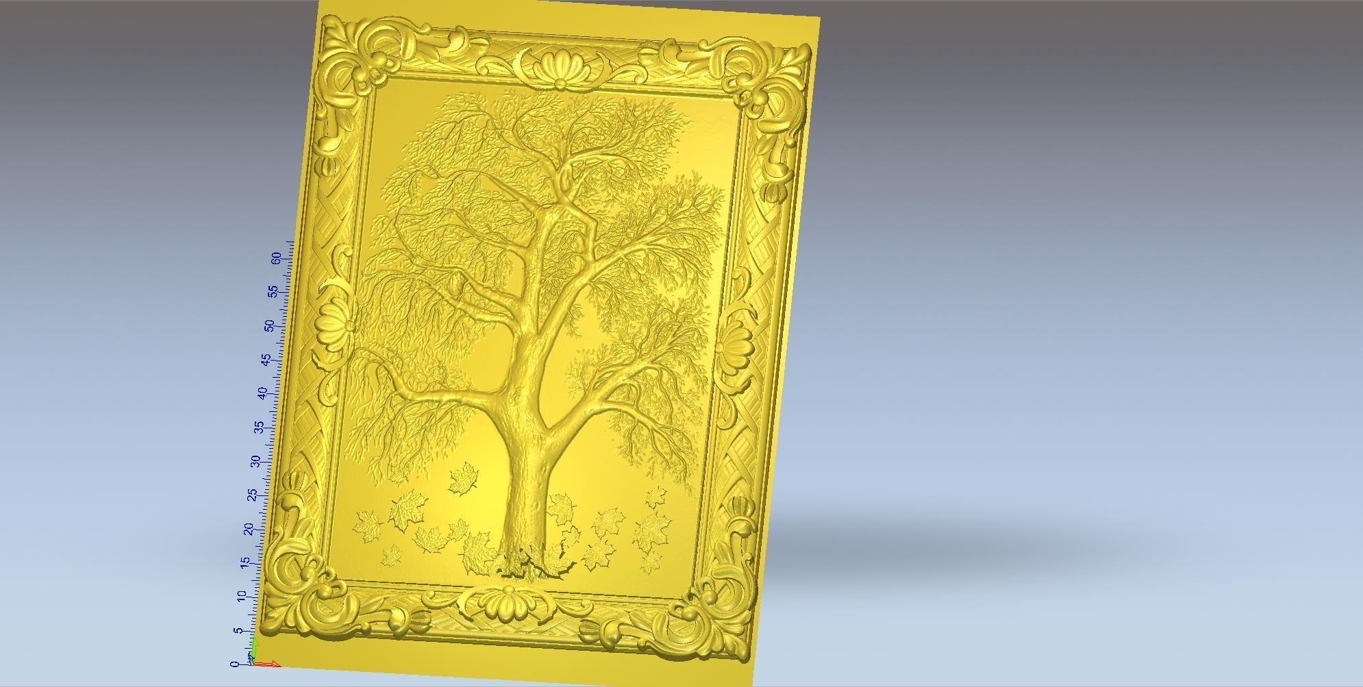 antique tree with frame 3D model_2