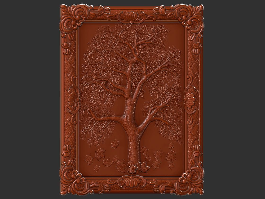 antique tree with frame 3D model_10