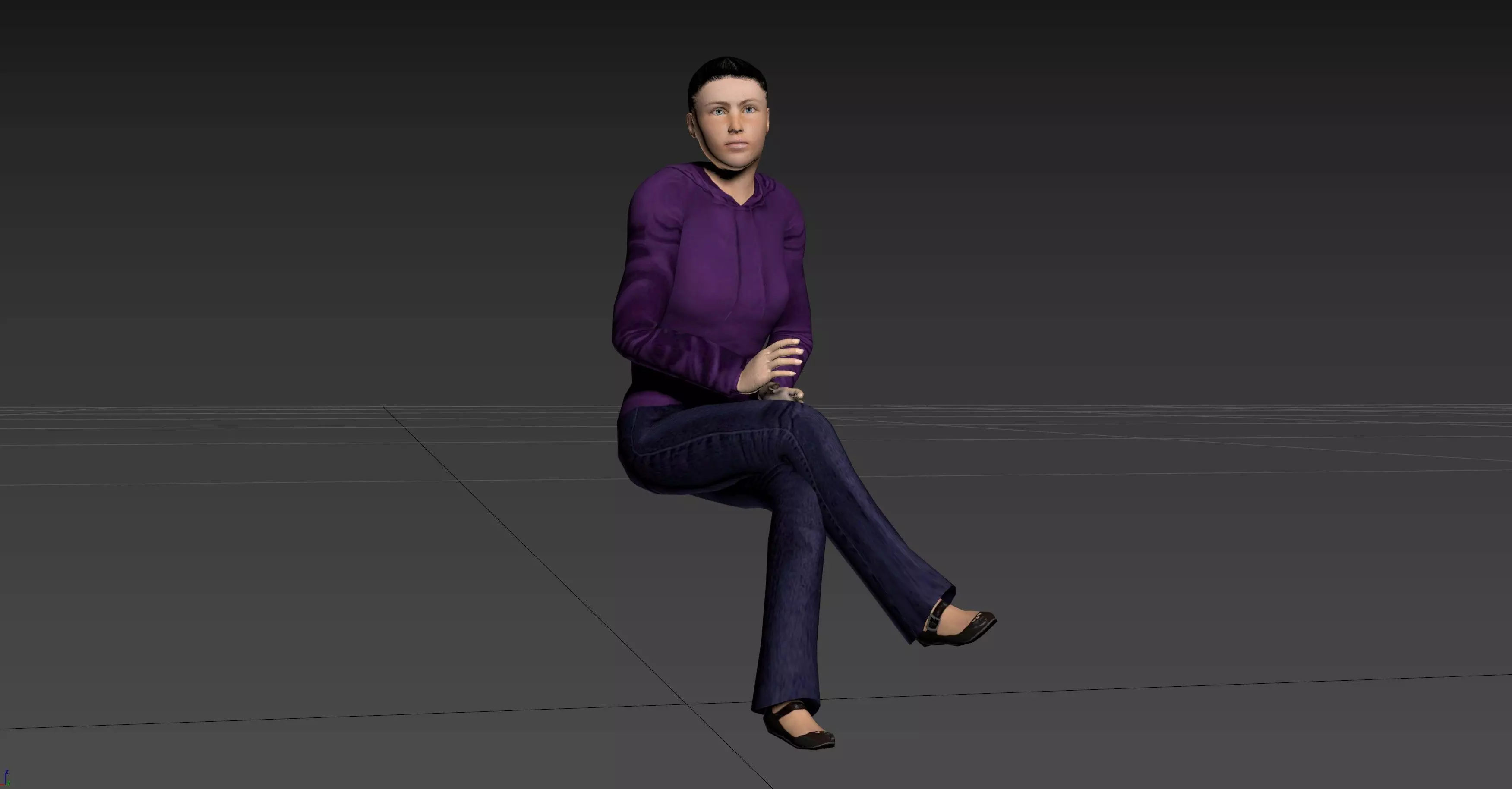 Female Character - Animated Low-poly 3D model
