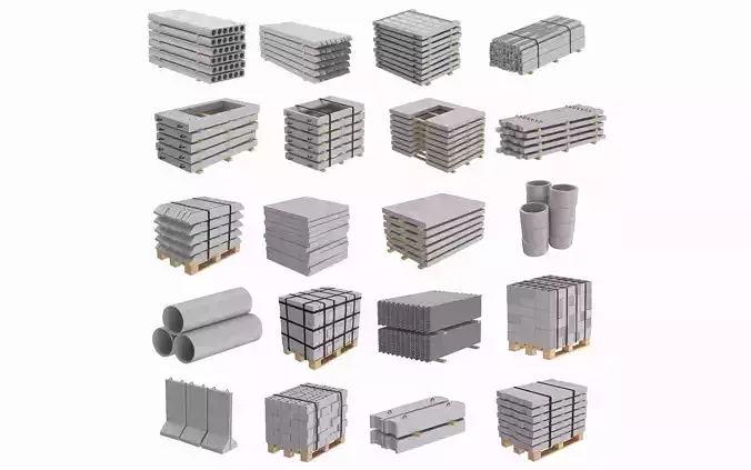 20 Concrete Construction Materials Collection 