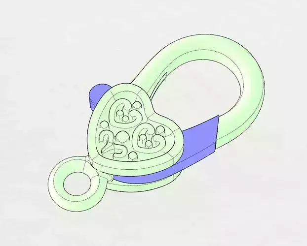 Jewelry Chain Hook Lock 17mm 3D print model