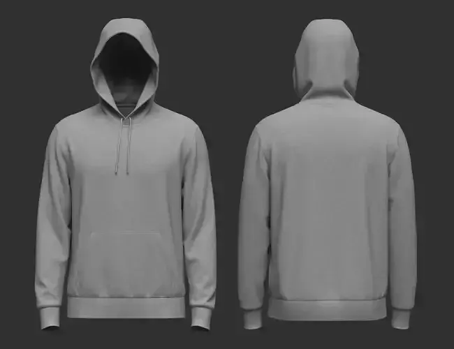 Male Hoodie Hood Up