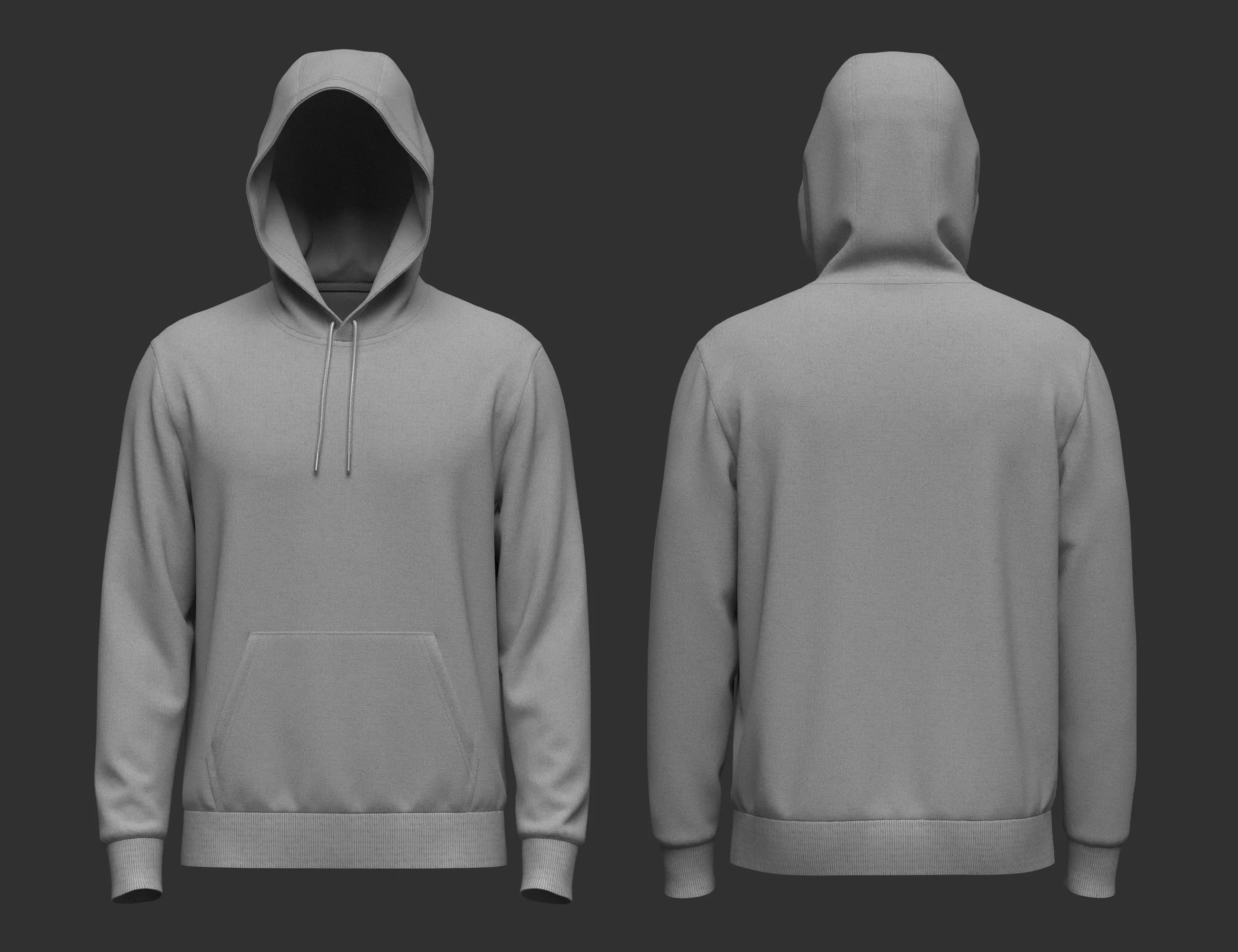 Male Hoodie Hood Up 3D model
