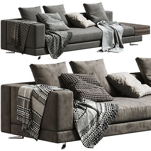 White Sofa 01 3D model