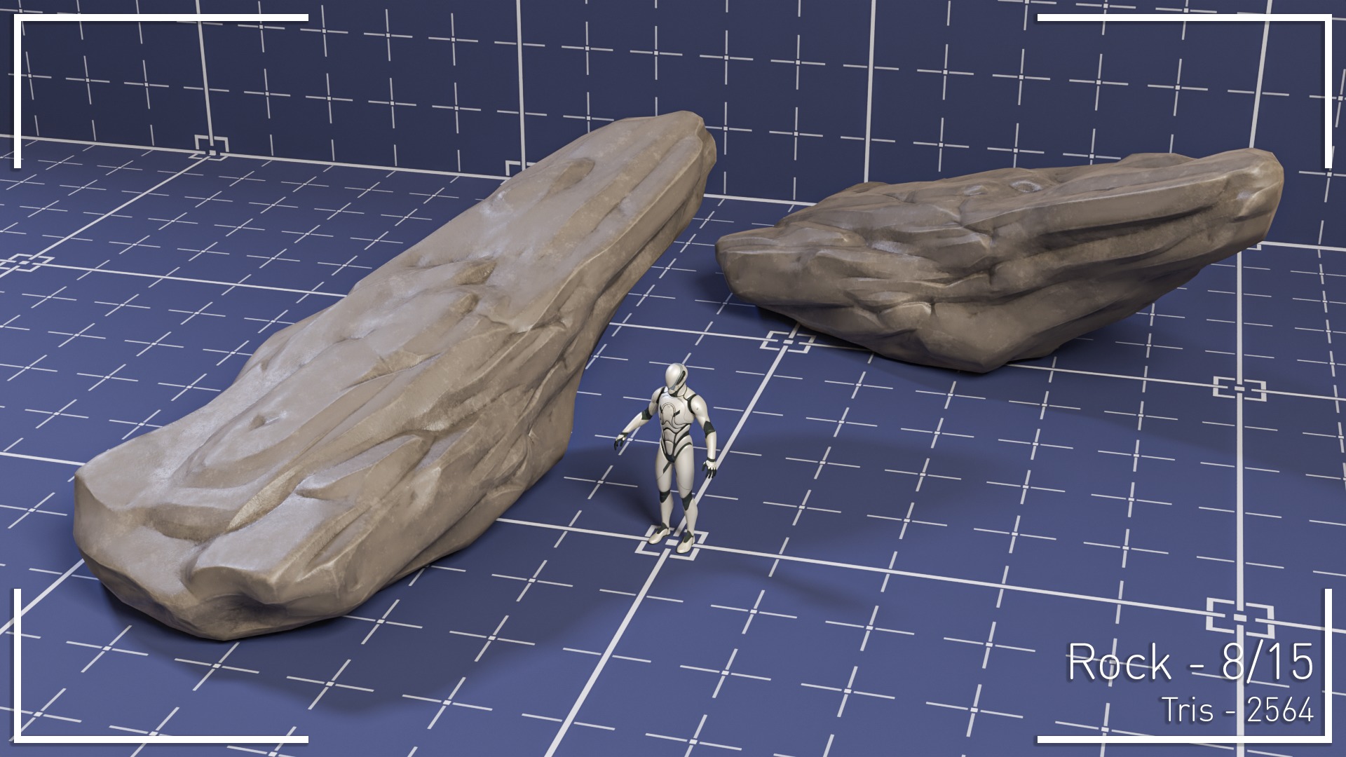 Stylized Rock Set - 15 Hand-Painted Game-Ready Rocks Low-poly 3D model_9