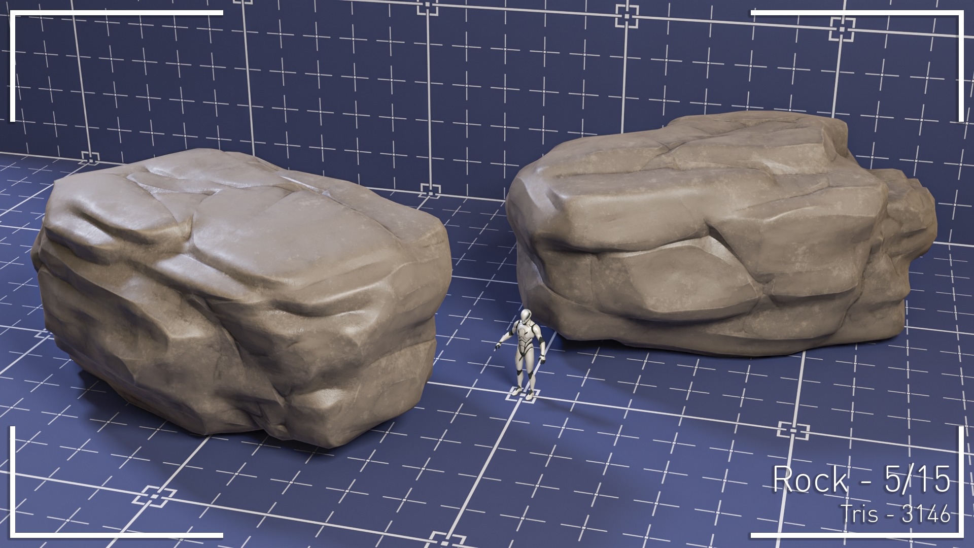 Stylized Rock Set - 15 Hand-Painted Game-Ready Rocks Low-poly 3D model_6