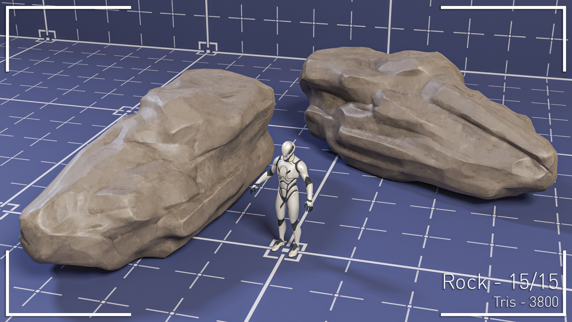 Stylized Rock Set - 15 Hand-Painted Game-Ready Rocks Low-poly 3D model_16