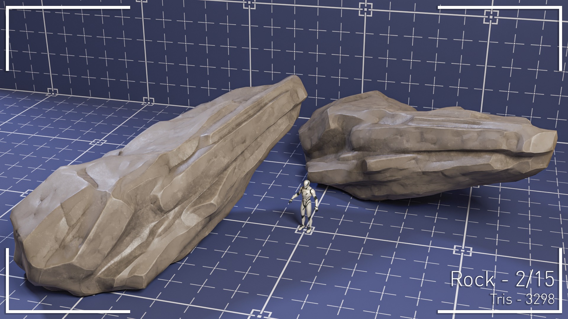 Stylized Rock Set - 15 Hand-Painted Game-Ready Rocks Low-poly 3D model_3