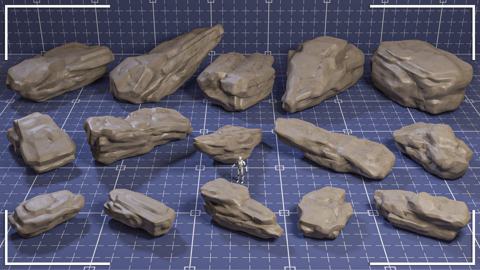 Stylized Rock Set - 15 Hand-Painted Game-Ready Rocks Low-poly 3D model_17