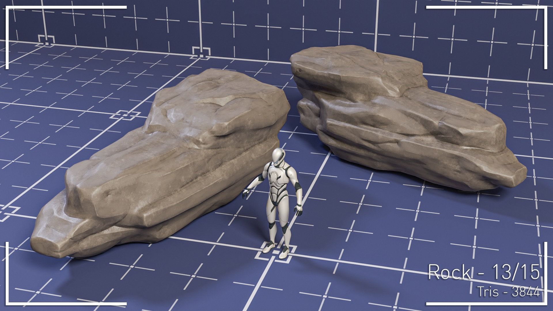 Stylized Rock Set - 15 Hand-Painted Game-Ready Rocks Low-poly 3D model_14