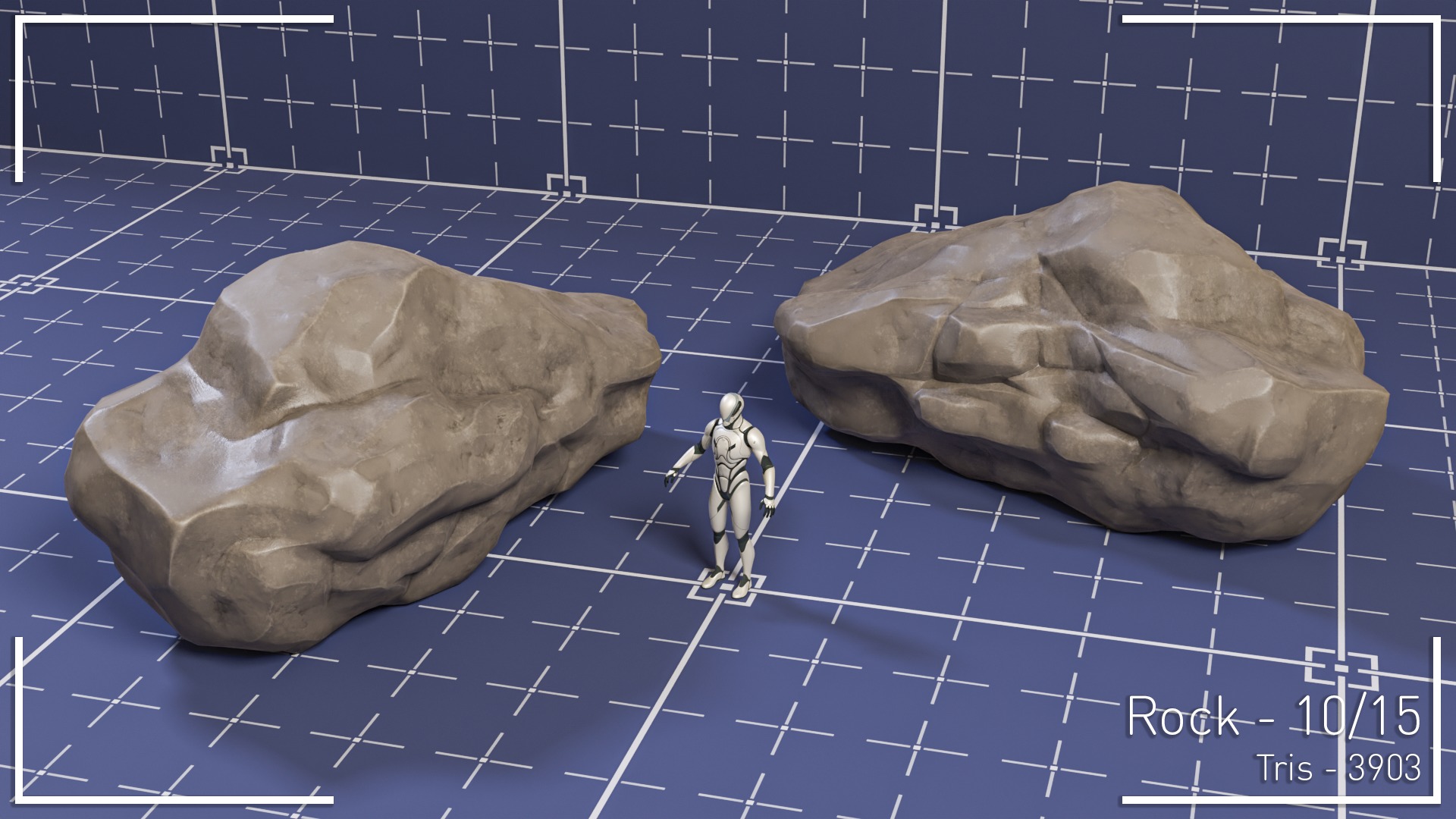 Stylized Rock Set - 15 Hand-Painted Game-Ready Rocks Low-poly 3D model_11