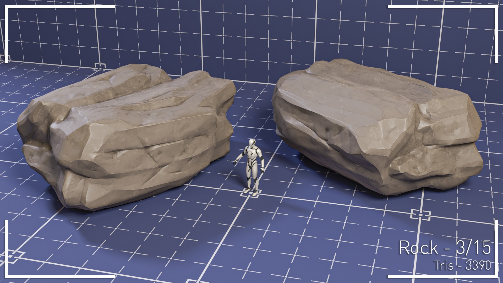 Stylized Rock Set - 15 Hand-Painted Game-Ready Rocks Low-poly 3D model_4