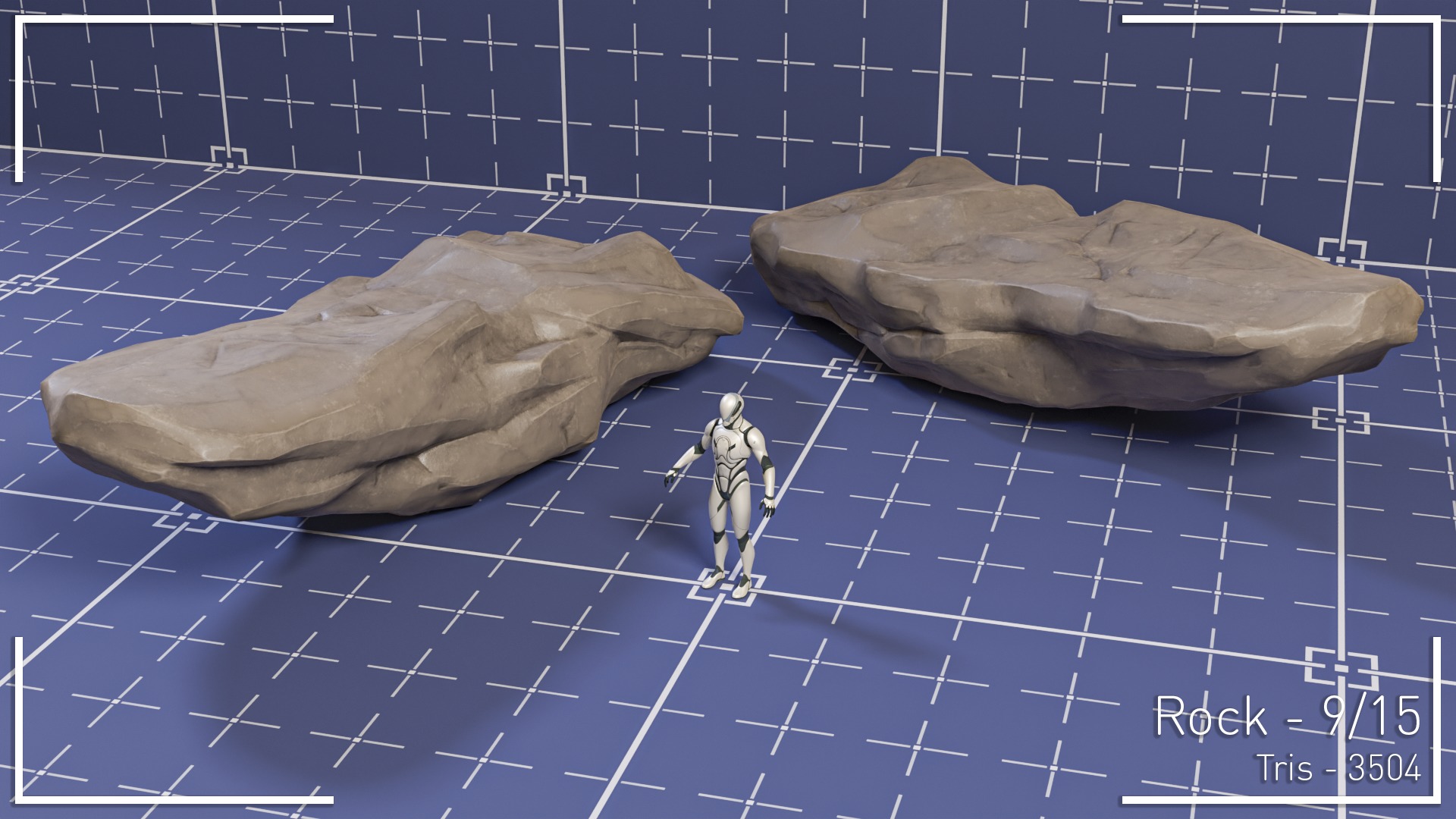 Stylized Rock Set - 15 Hand-Painted Game-Ready Rocks Low-poly 3D model_10