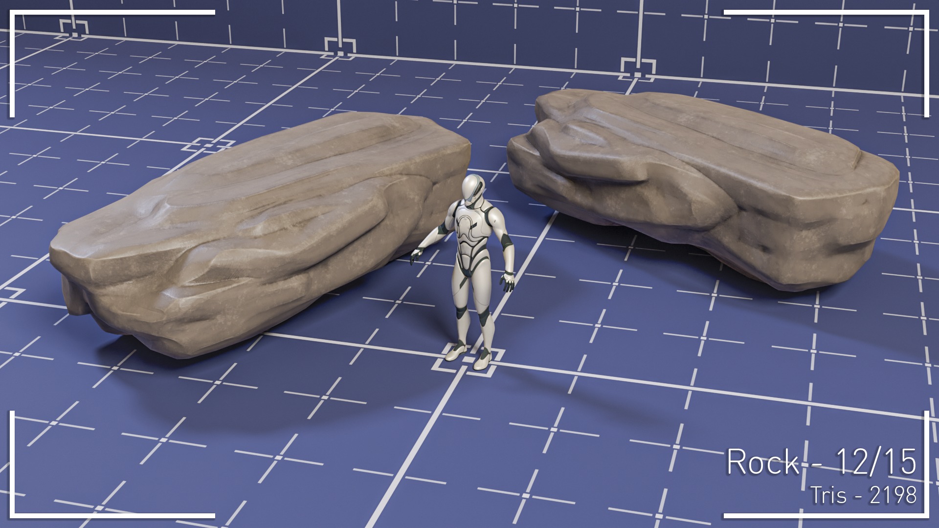 Stylized Rock Set - 15 Hand-Painted Game-Ready Rocks Low-poly 3D model_13