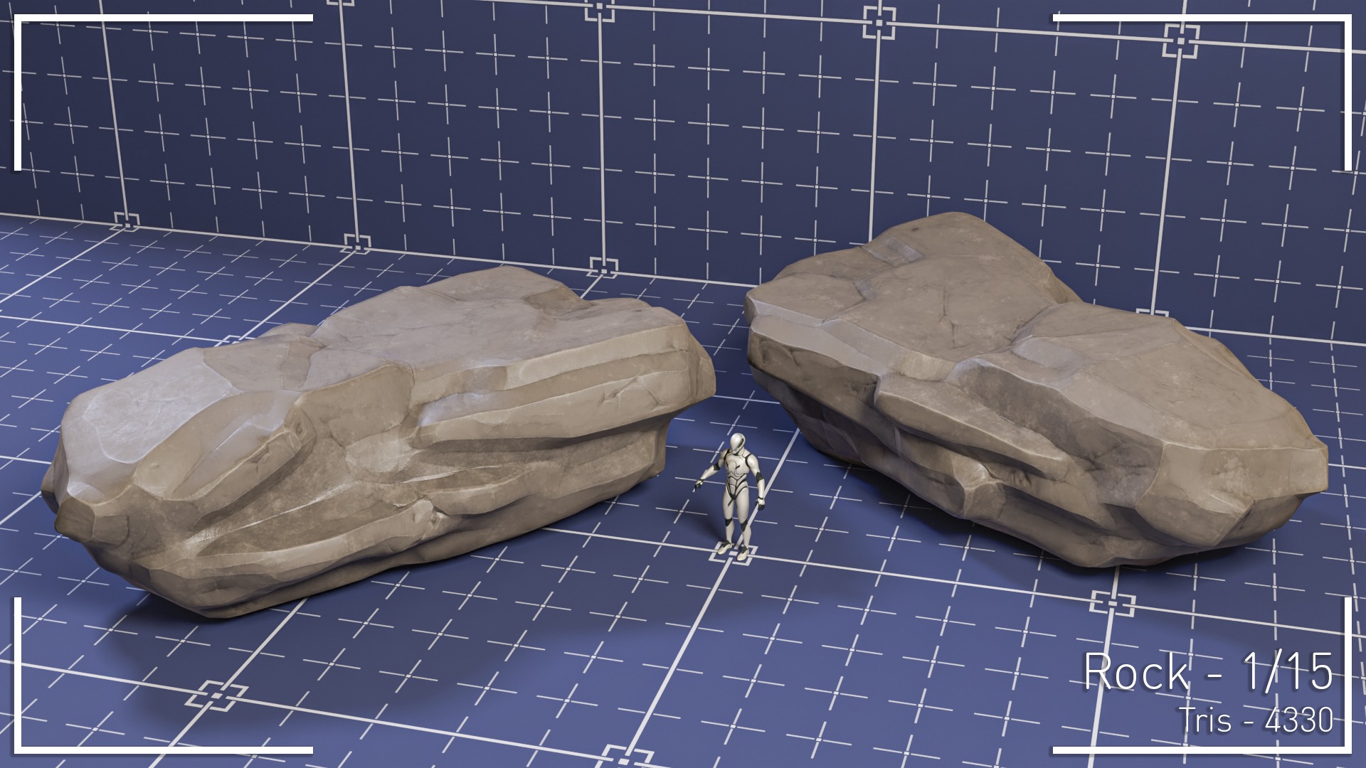 Stylized Rock Set - 15 Hand-Painted Game-Ready Rocks Low-poly 3D model_2
