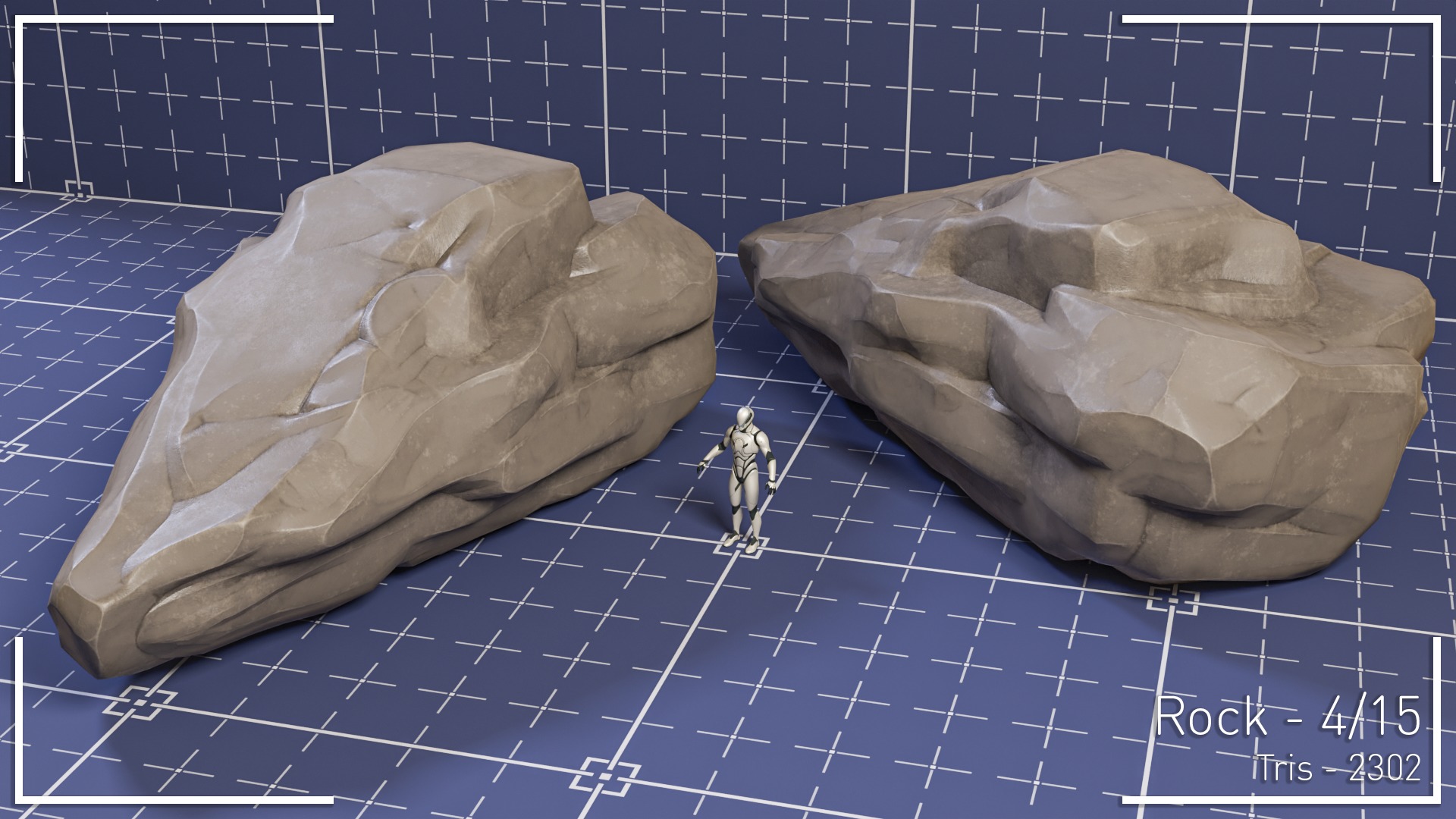 Stylized Rock Set - 15 Hand-Painted Game-Ready Rocks Low-poly 3D model_5