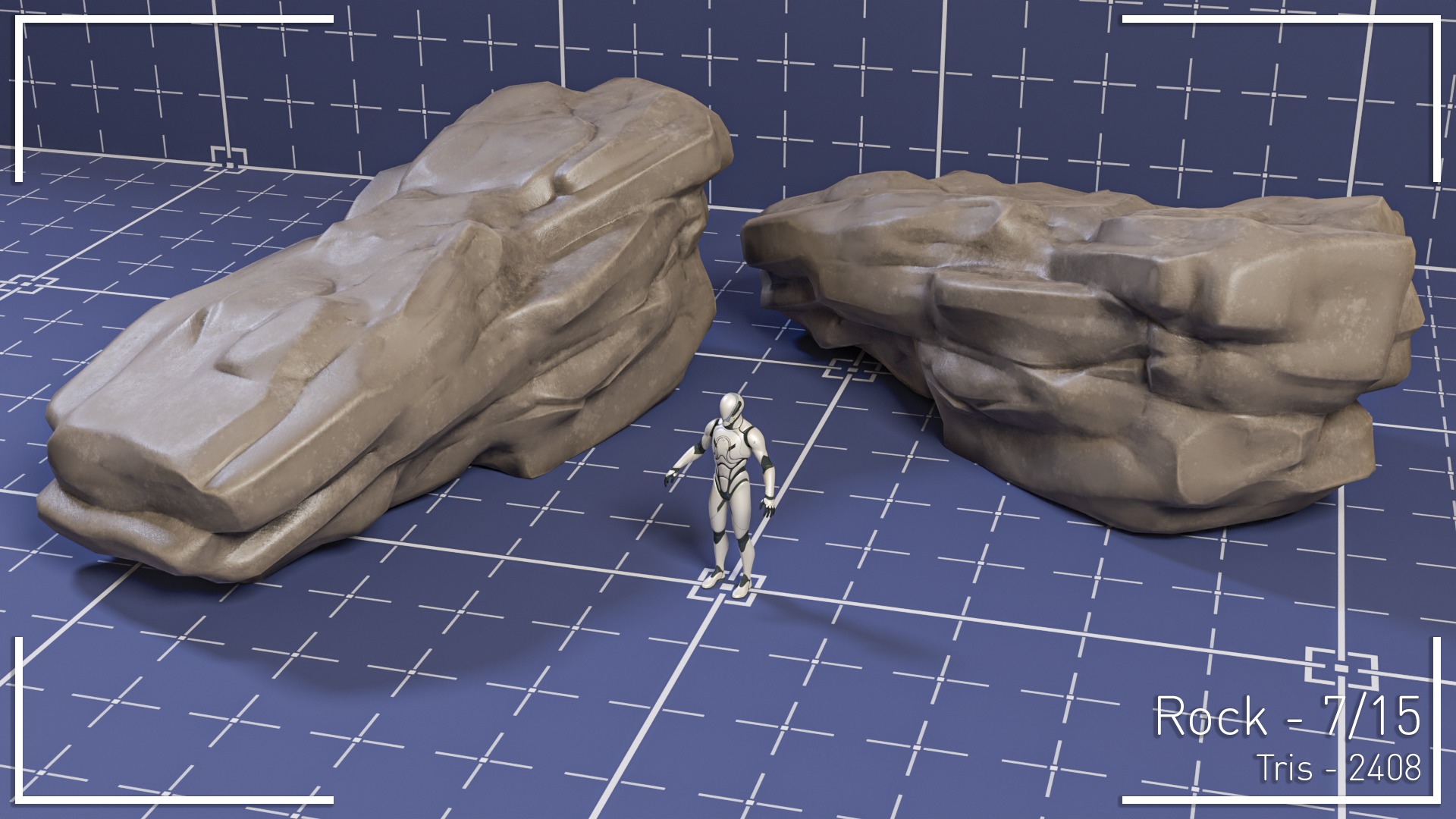 Stylized Rock Set - 15 Hand-Painted Game-Ready Rocks Low-poly 3D model_8