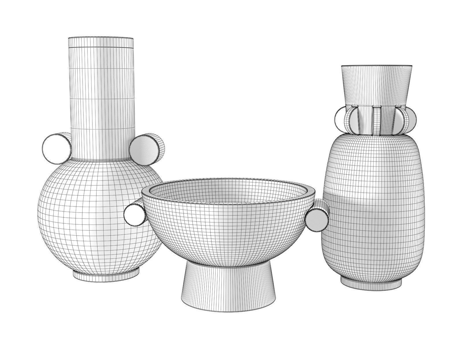 Ceramic Vases Set 3 3D model_2