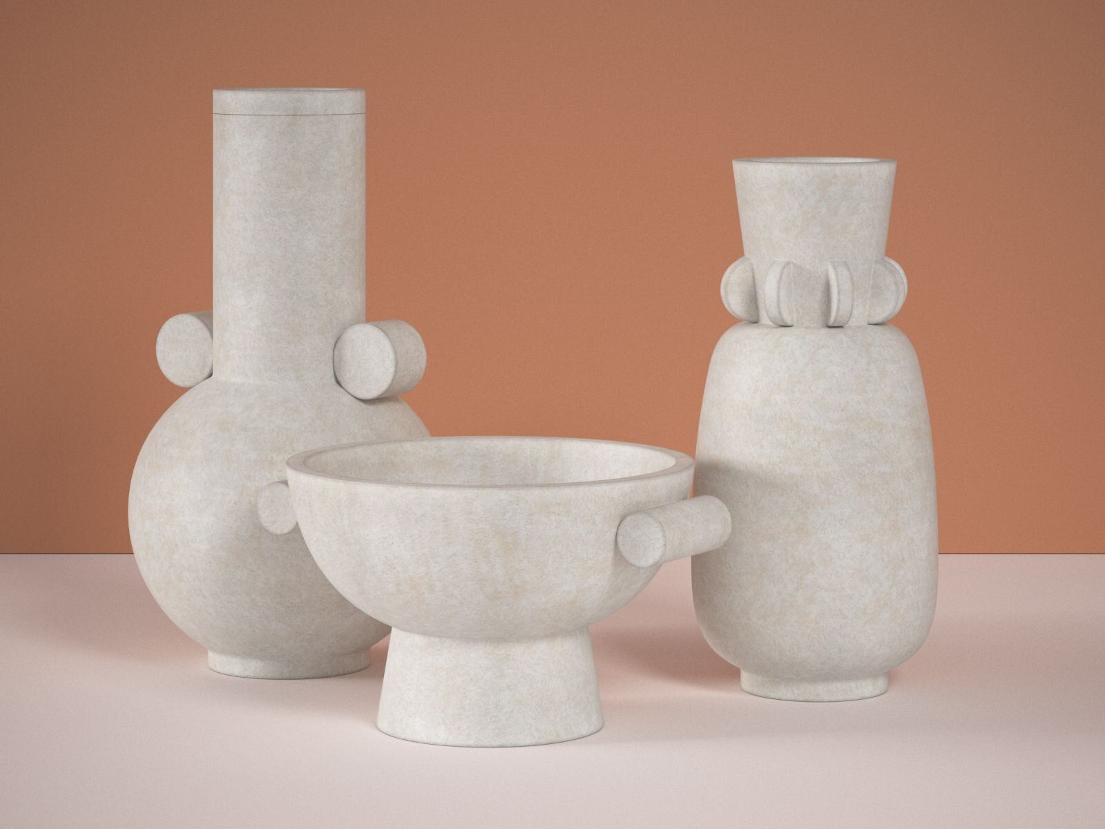 Ceramic Vases Set 3 3D model_1