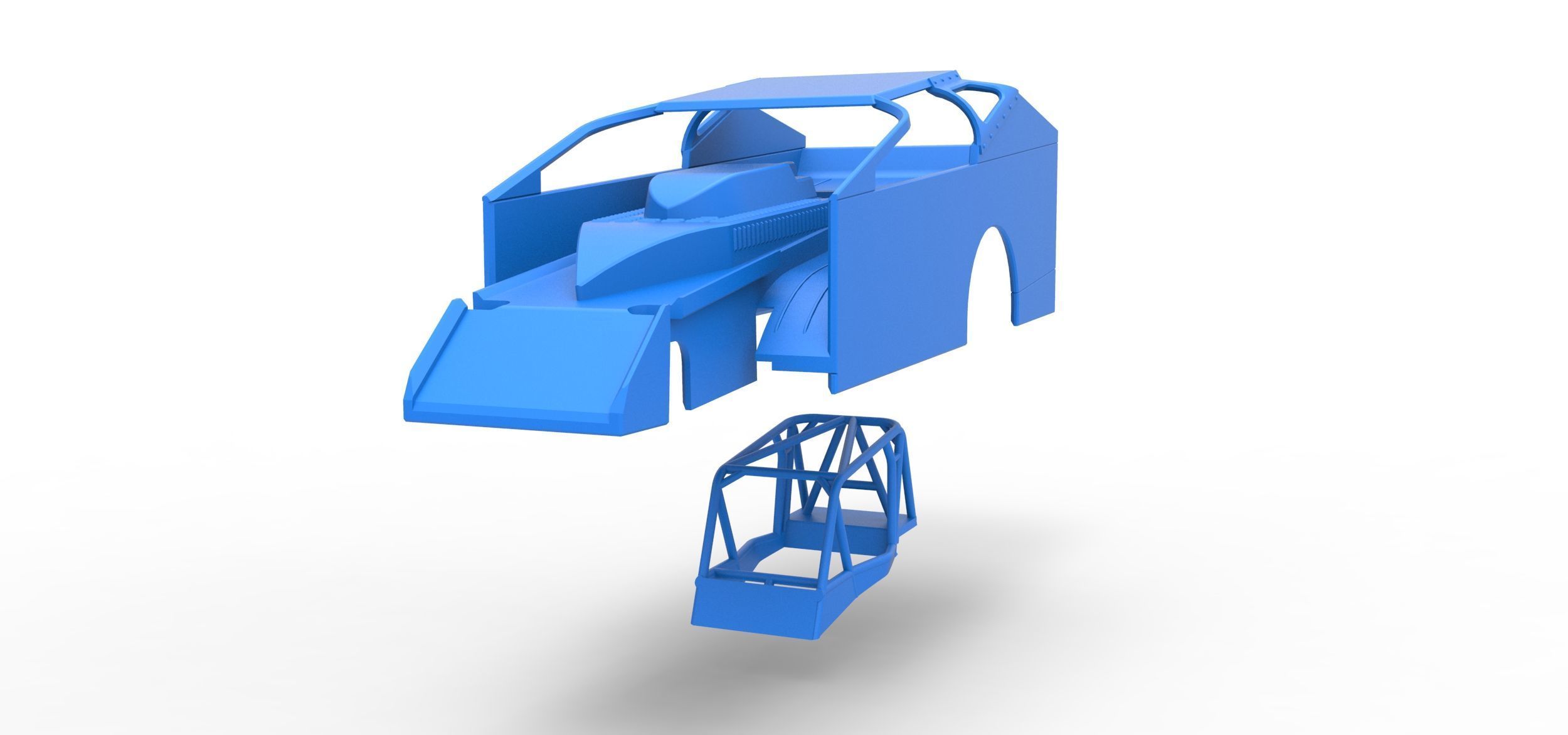 Shell of Northeast Dirt Modified stock car Scale 1 to 25 3D print model_19