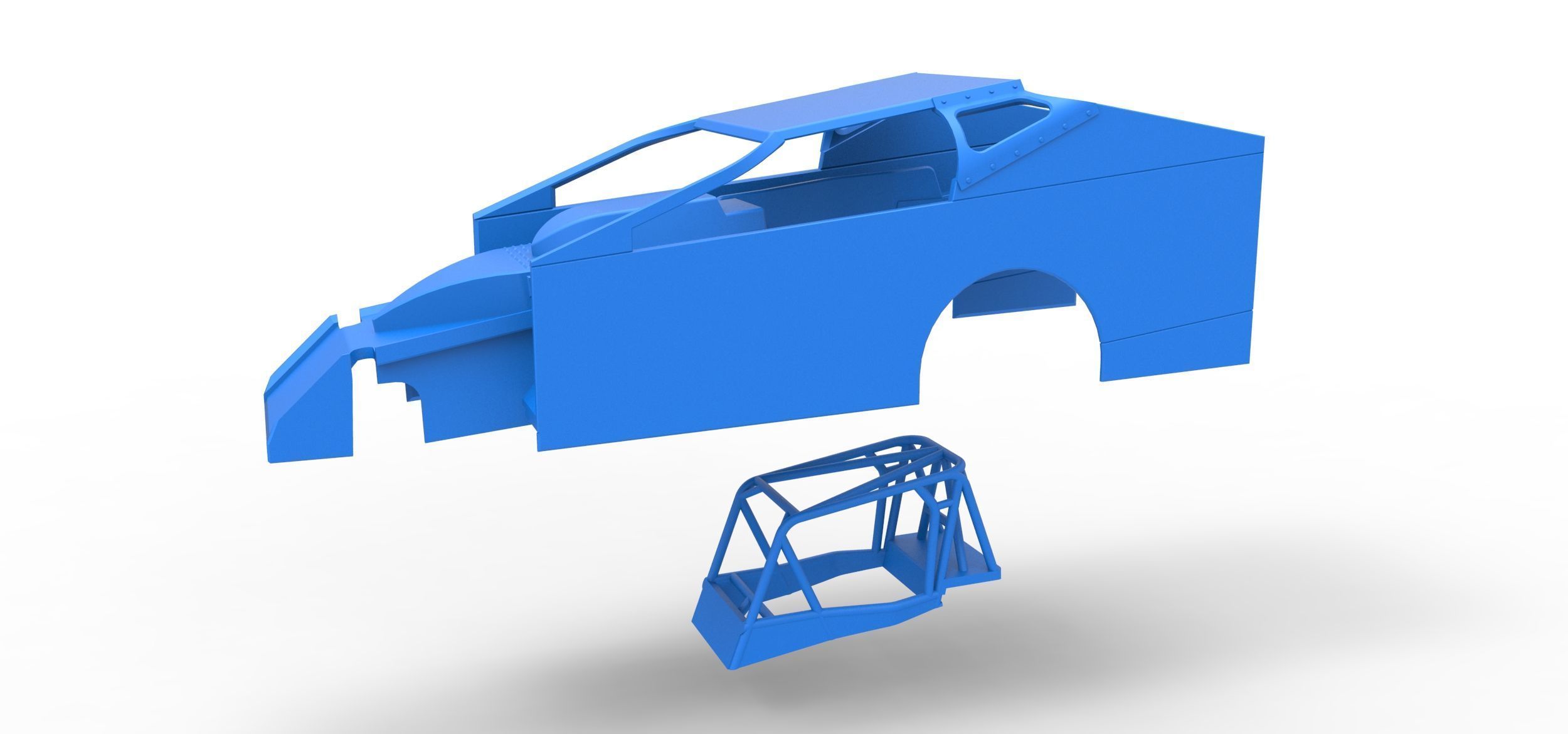 Shell of Northeast Dirt Modified stock car Scale 1 to 25 3D print model_16