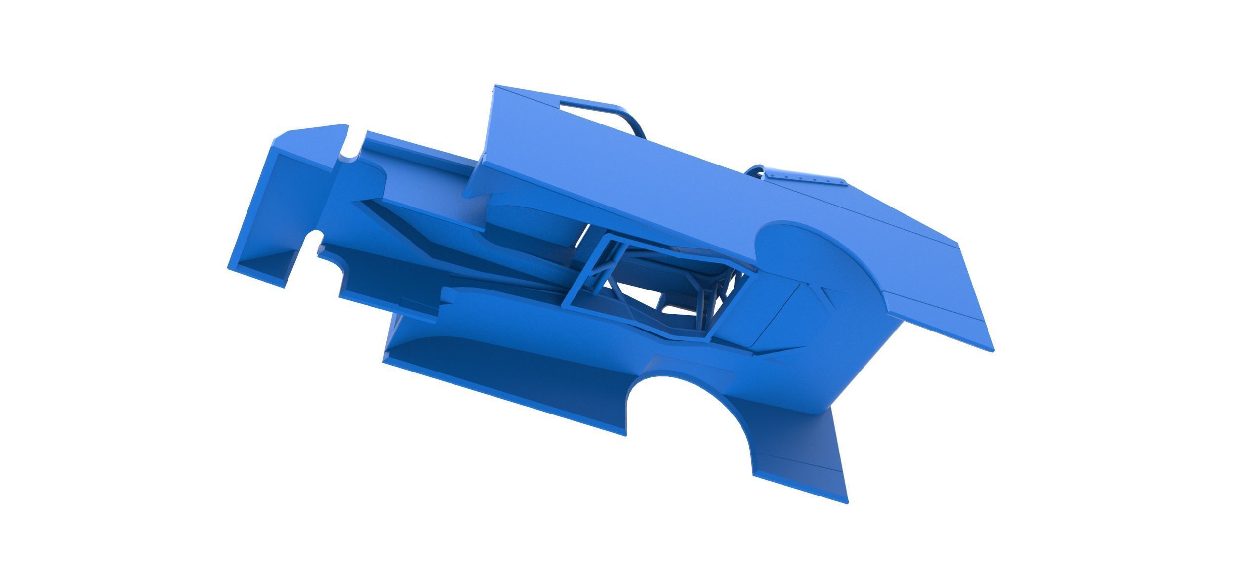 Shell of Northeast Dirt Modified stock car Scale 1 to 25 3D print model_2