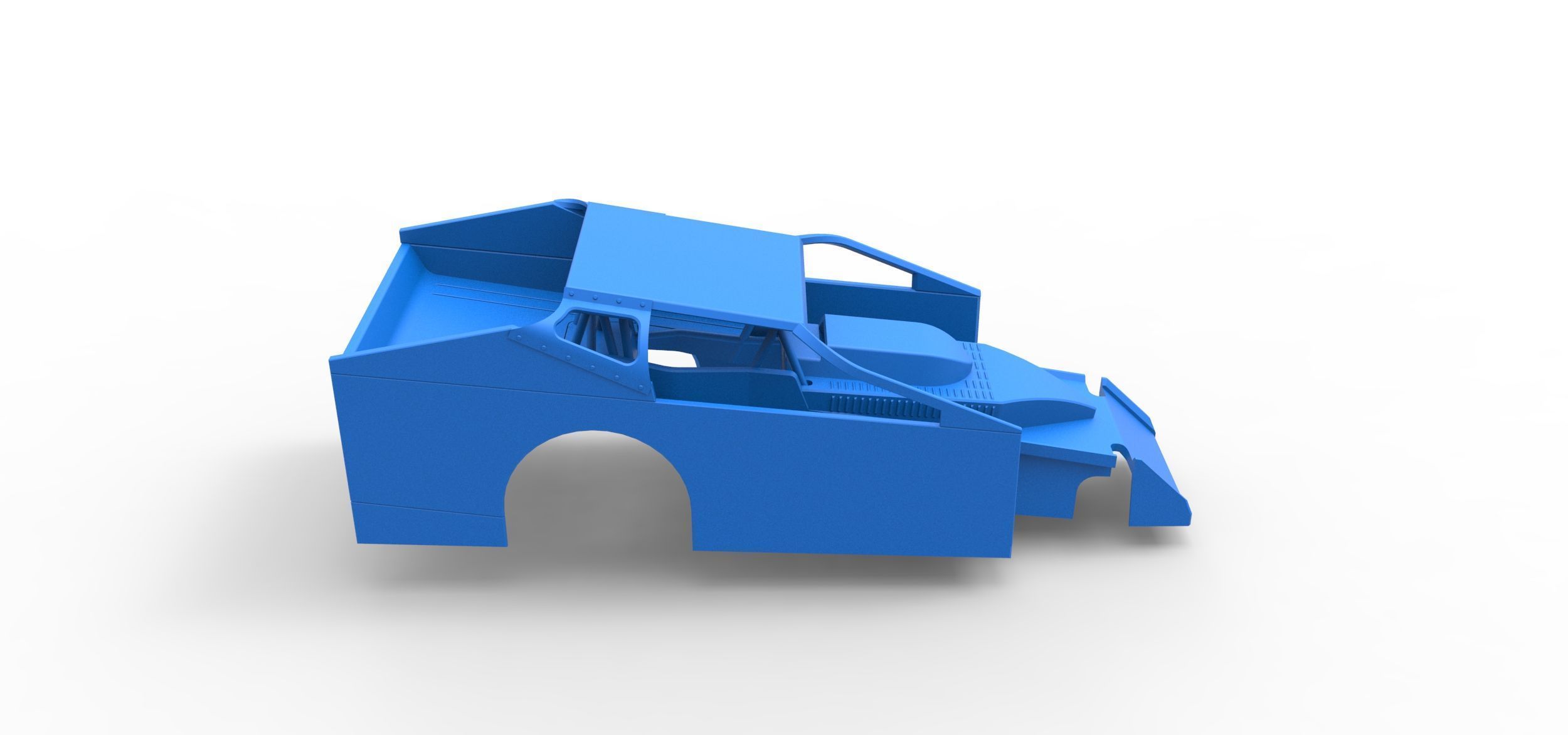 Shell of Northeast Dirt Modified stock car Scale 1 to 25 3D print model_14