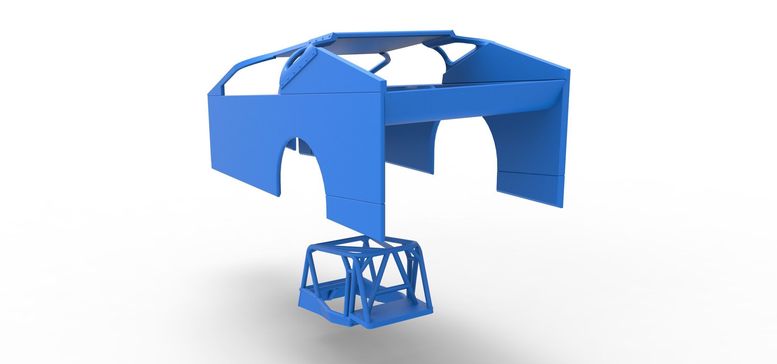 Shell of Northeast Dirt Modified stock car Scale 1 to 25 3D print model_20