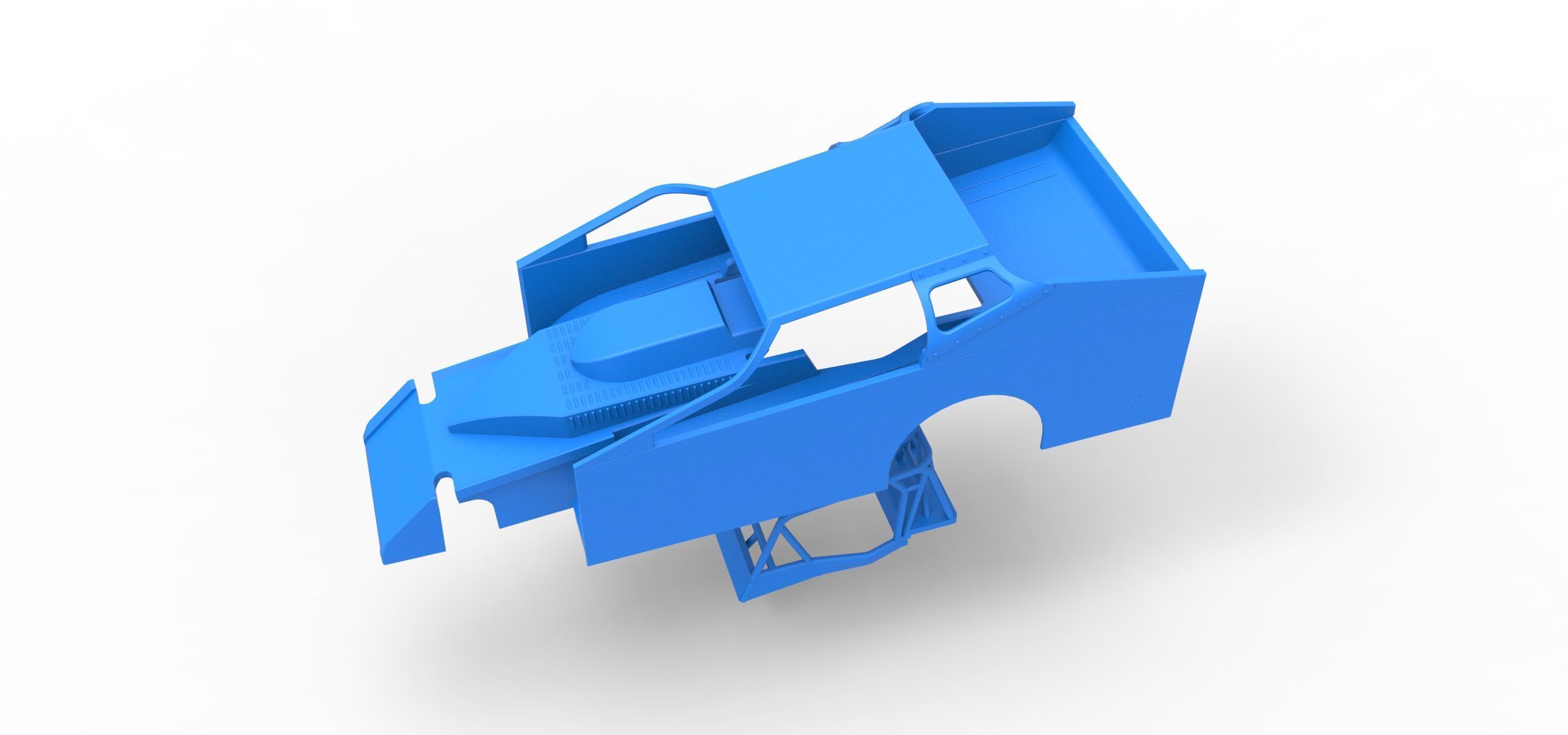 Shell of Northeast Dirt Modified stock car Scale 1 to 25 3D print model_17