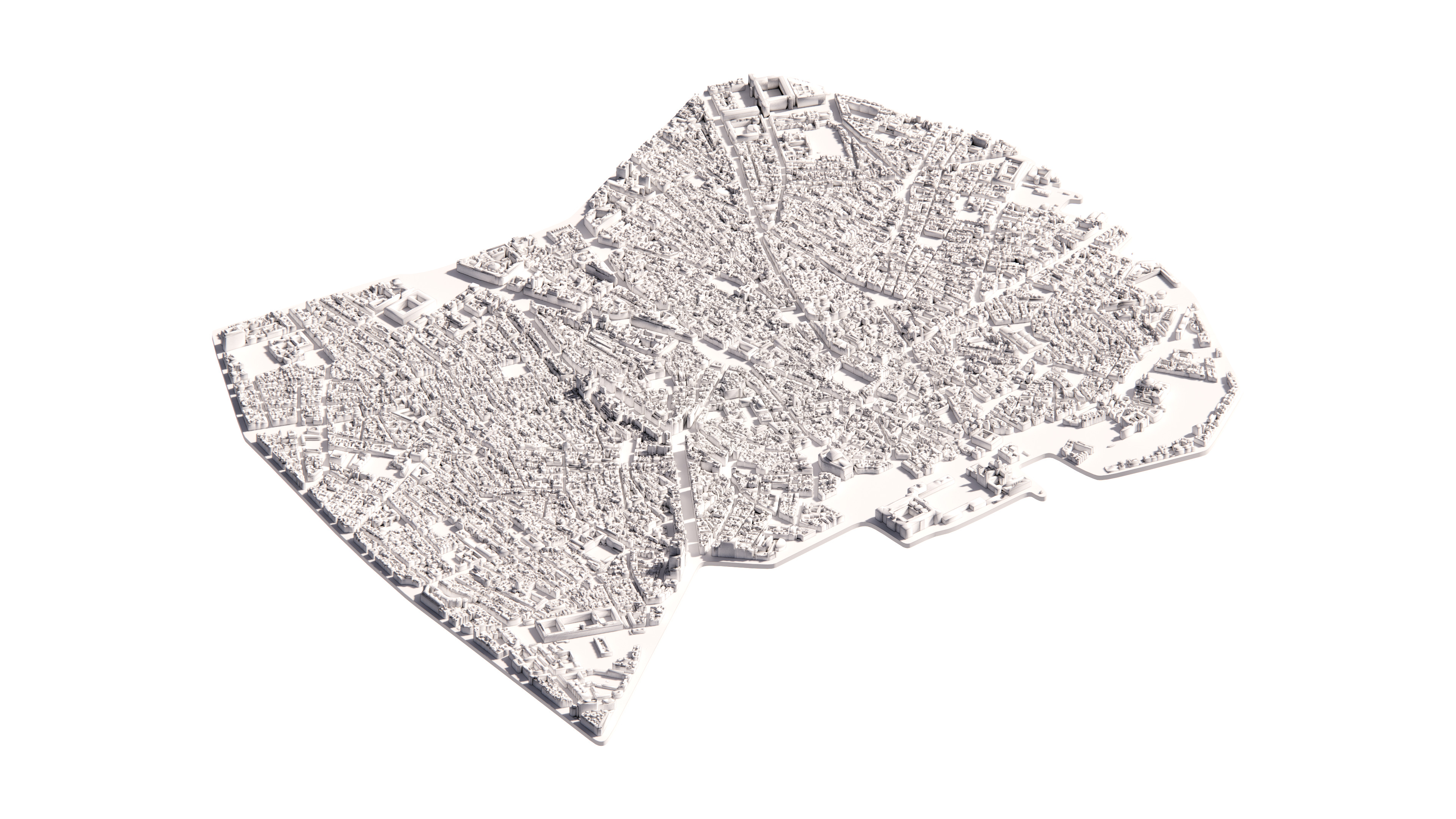 Madrid Centro - Detailed 3D City Model - LOD2 3D Printing Ready 3D model_4