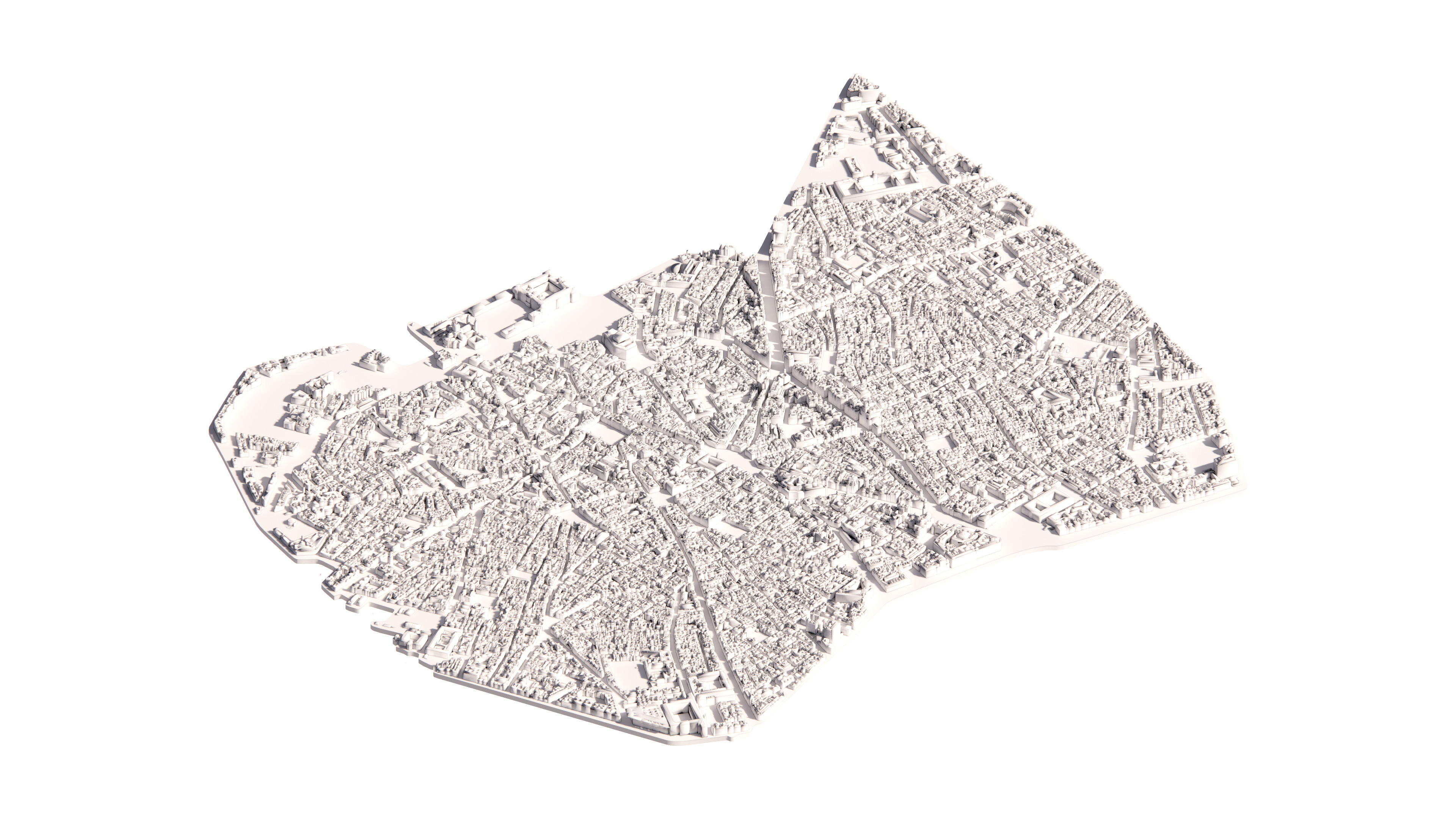 Madrid Centro - Detailed 3D City Model - LOD2 3D Printing Ready 3D model_5
