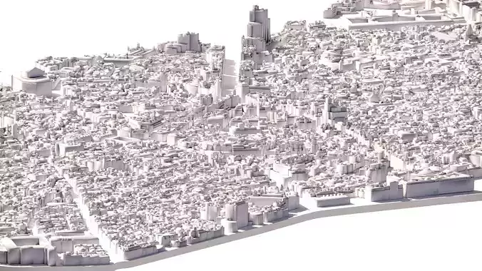 Madrid Centro - Detailed 3D City Model - LOD2 3D Printing Ready 3D model