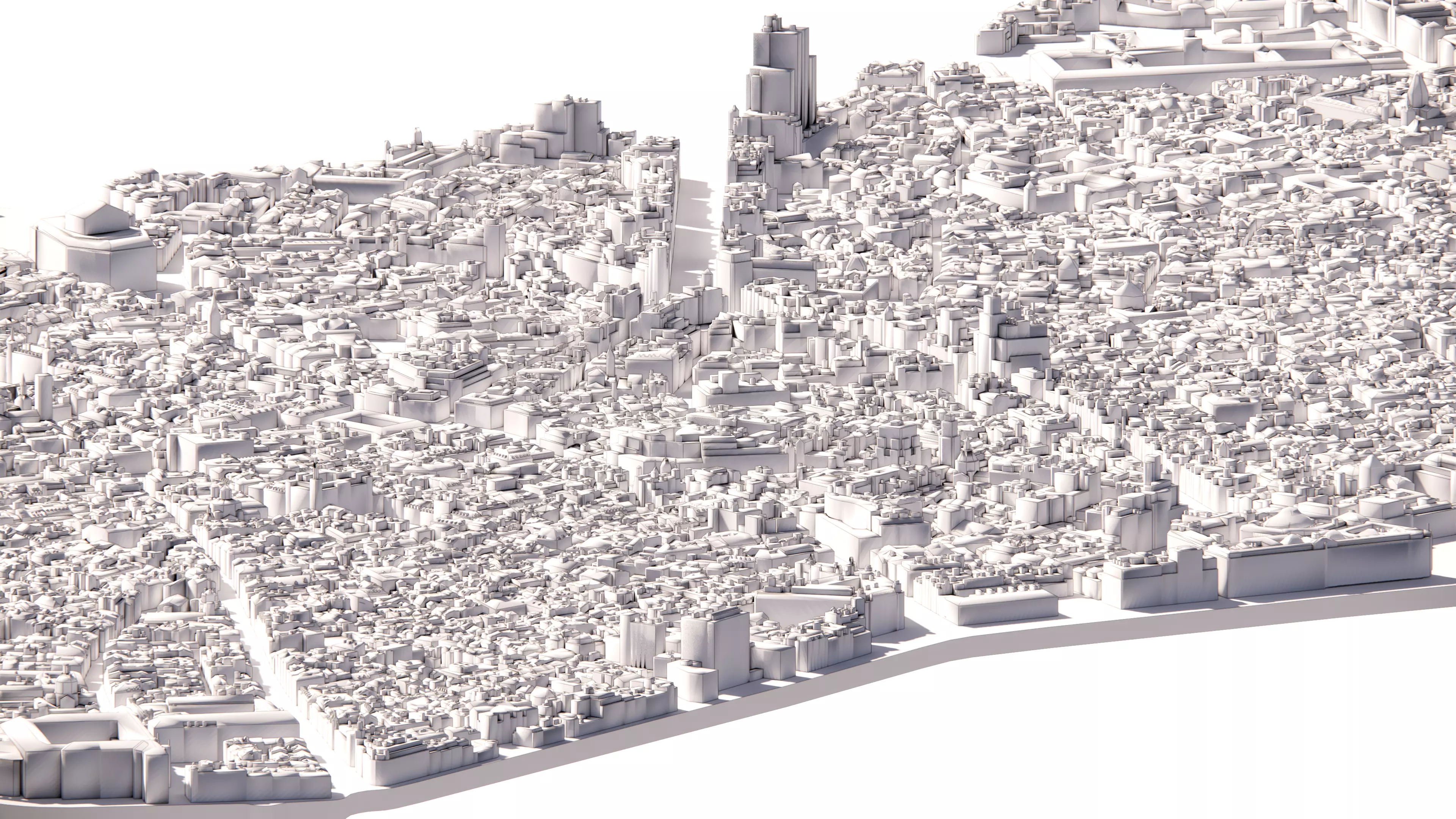 Madrid Centro - Detailed 3D City Model - LOD2 3D Printing Ready 3D model_0