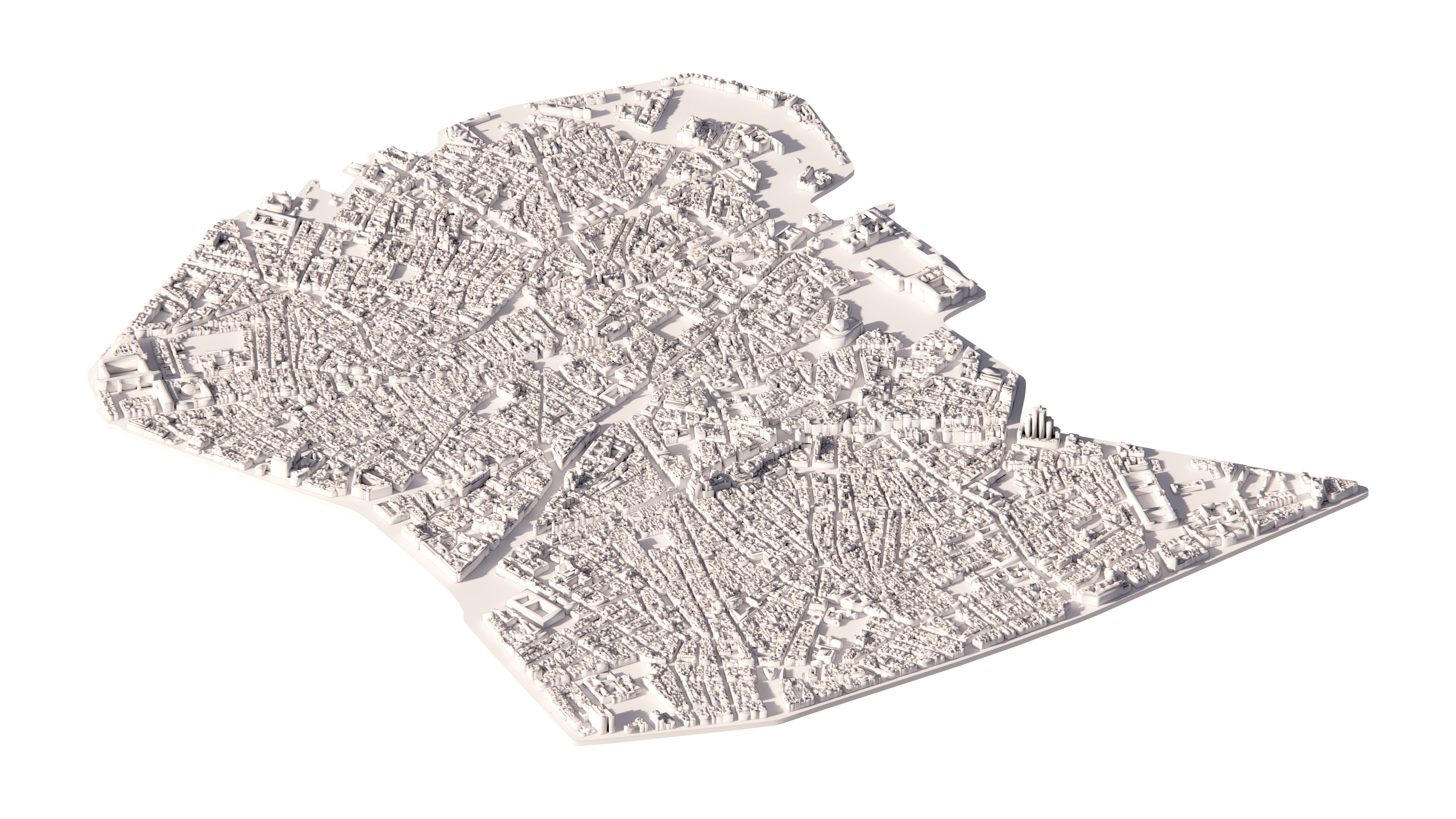 Madrid Centro - Detailed 3D City Model - LOD2 3D Printing Ready 3D model_3