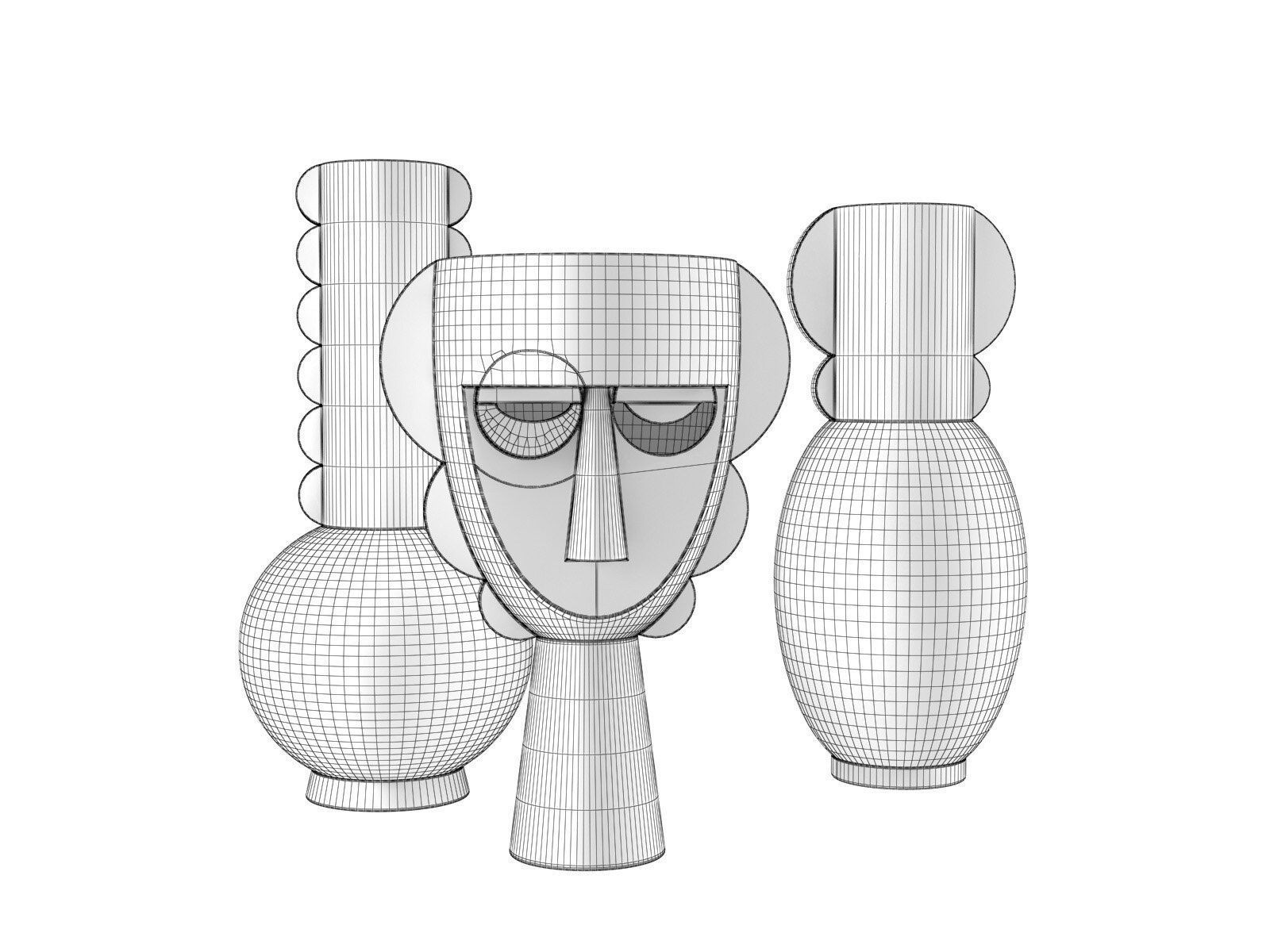 Ceramic Vases Set 5 3D model_2