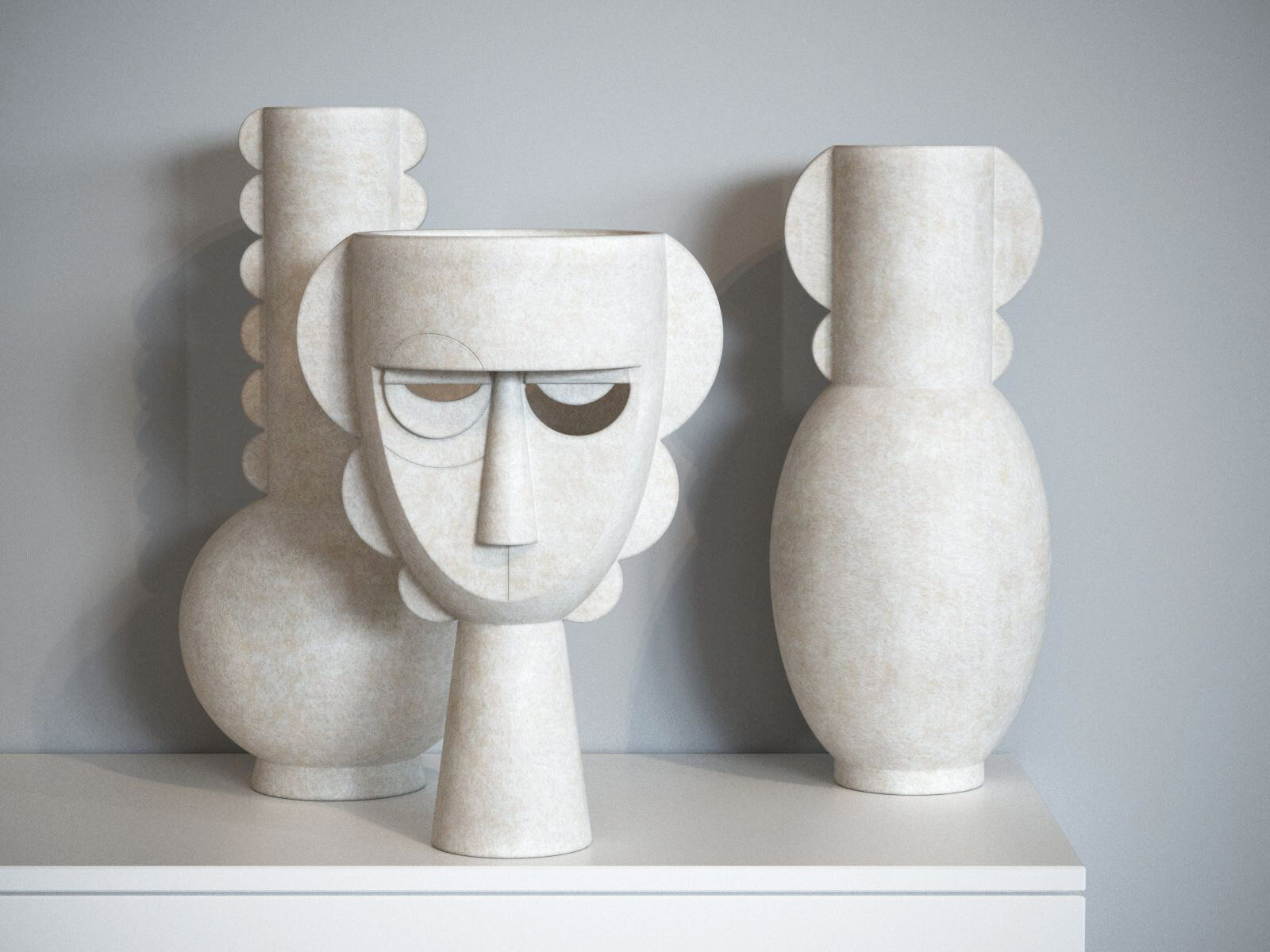 Ceramic Vases Set 5 3D model_1